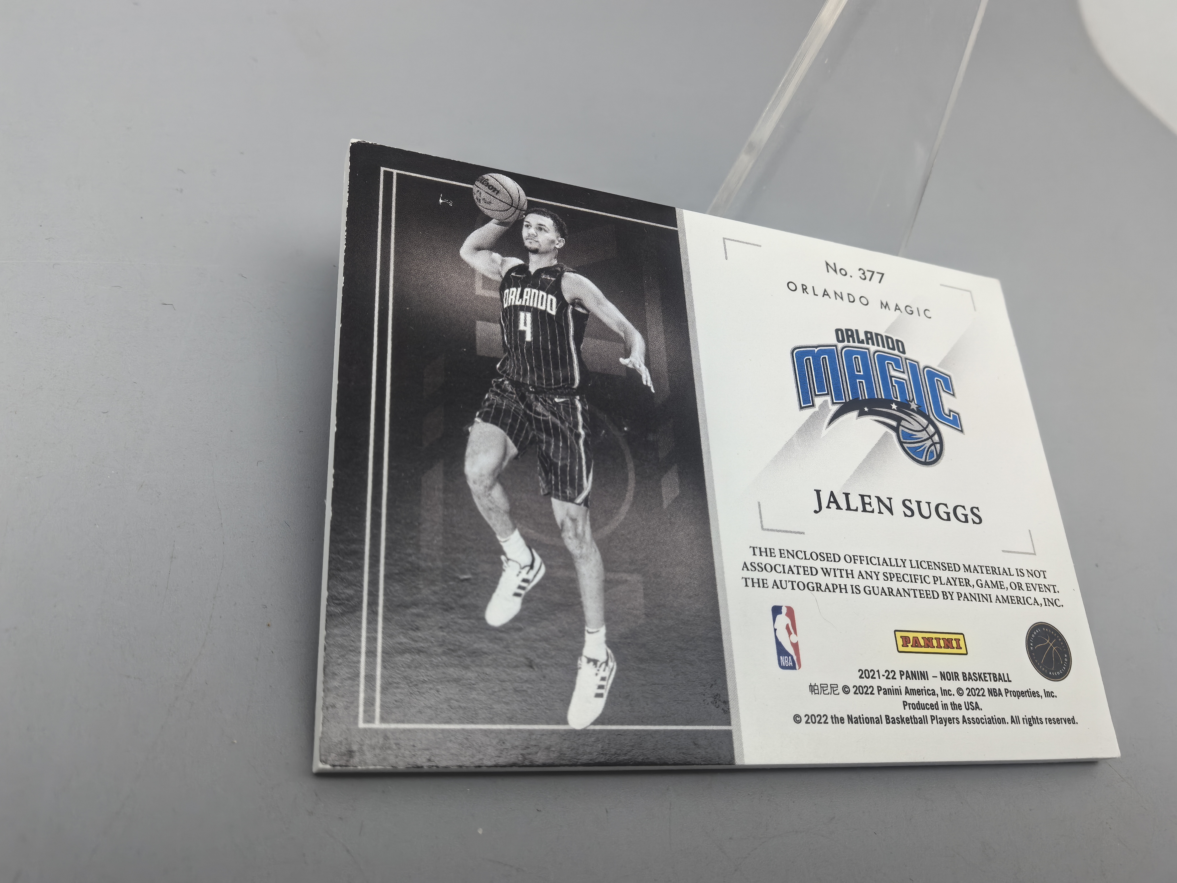 【坚果卡牌代拍】2021-22 Panini Noir Jalen Suggs 诺尔 魔术 杰伦萨格斯 新秀RC RPA 签字卡签 99编 暴力切割球衣 瑕疵如图 阿顺1025