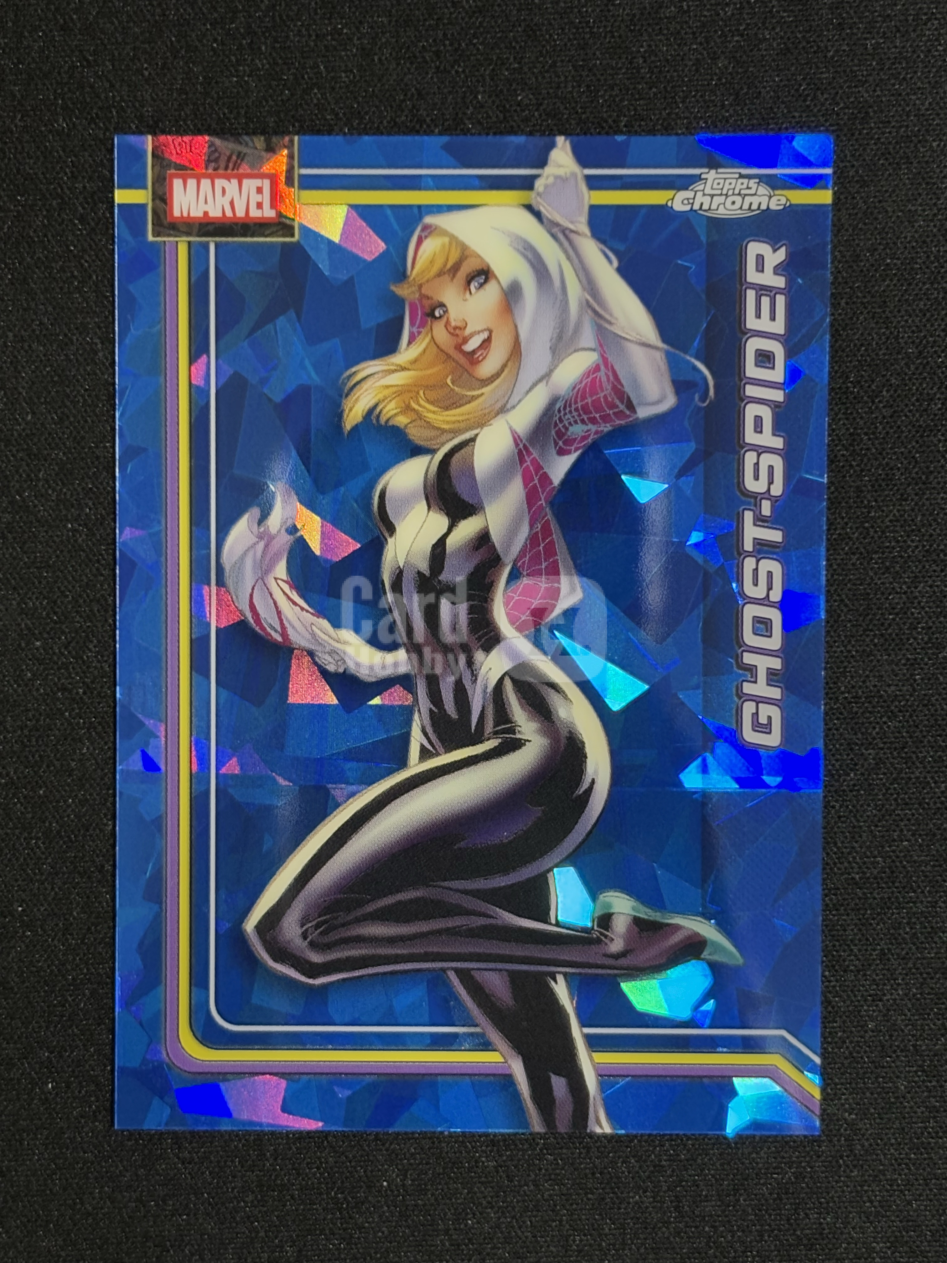 2026 Topps Marvel Comics Chrome Sapphire 蓝宝石 漫威 Ghost-Spider 幽灵蜘蛛 格温 base 蓝碎冰 瑕疵如图 - TJpapa