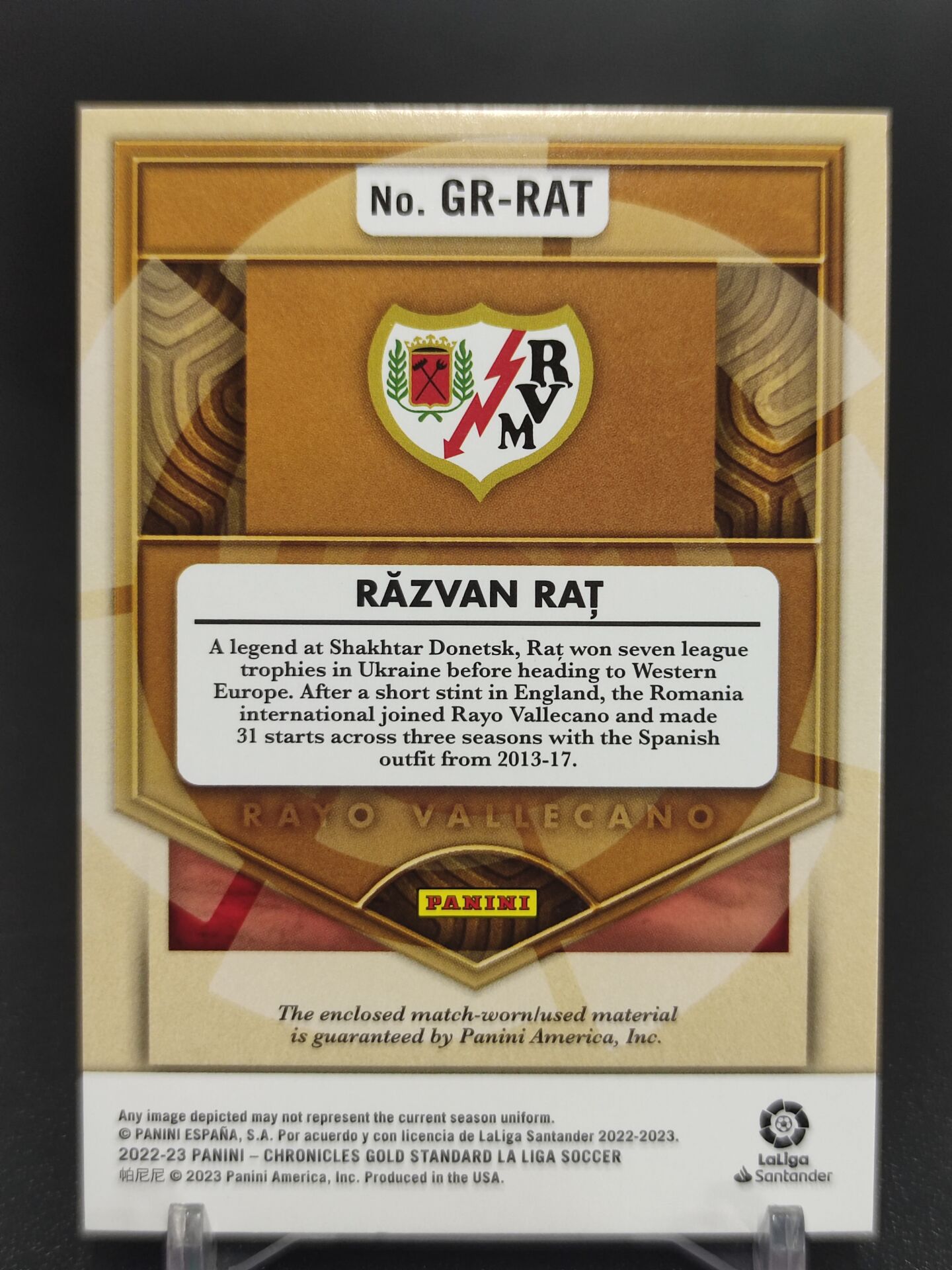 【浩行拍卖 截标预付75%】2022-23 panini Gold Standard razvan rat 编年史 金砖 勒兹万 拉茨 球衣 ...