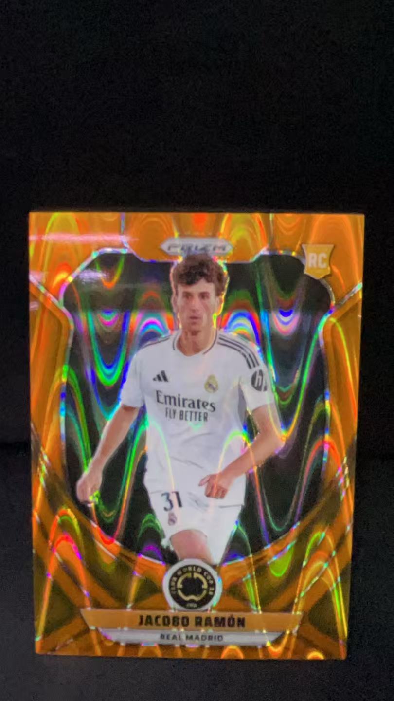 2024-25 Panini Prizm FIFA Club World Cup Jacobo Ramon RC 【杭州310】 世俱杯 皇家马德里 贾科沃 拉蒙 橙波纹折 新秀 12/199编 Y