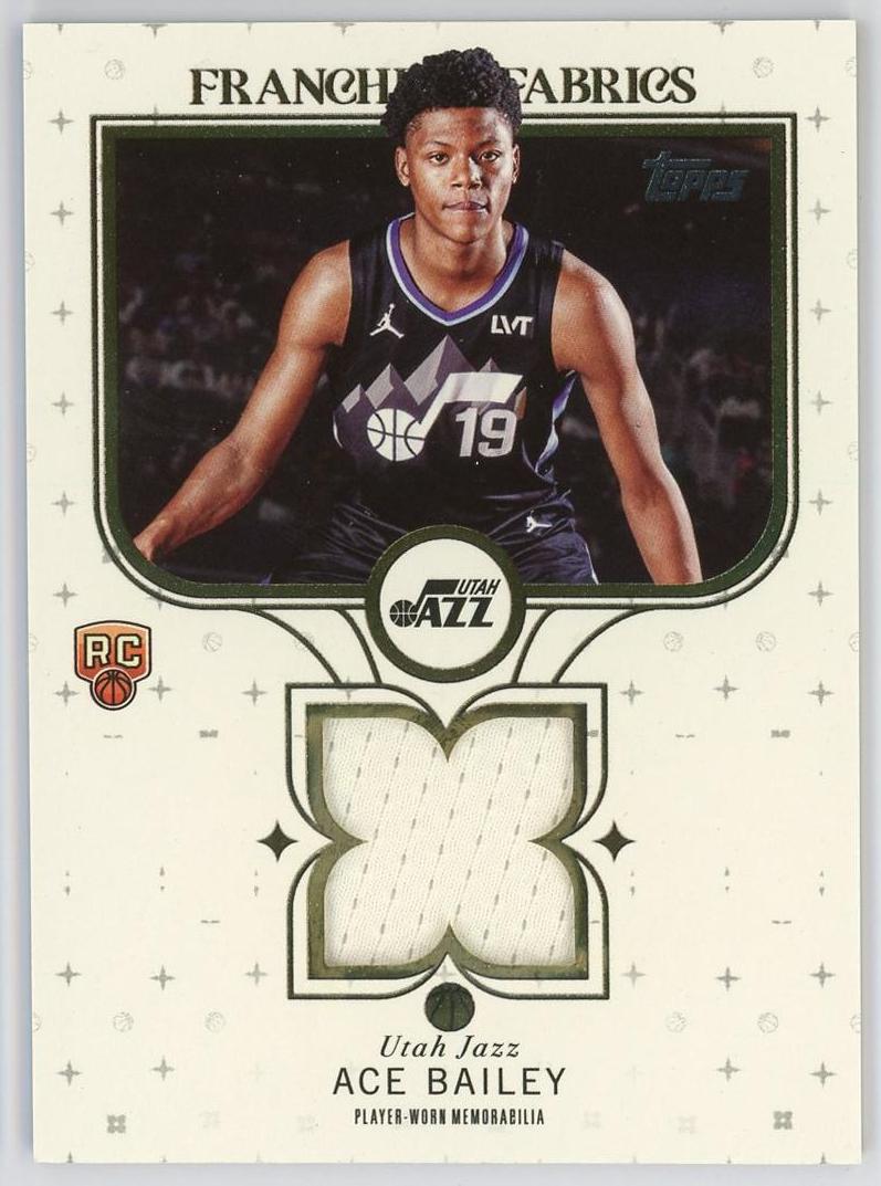 2025-26 Topps Flagship Airious "Ace" Bailey RC 埃斯贝利 新秀 亲穿 球衣 物料 爵士 卡品如图 1BL6/11.27