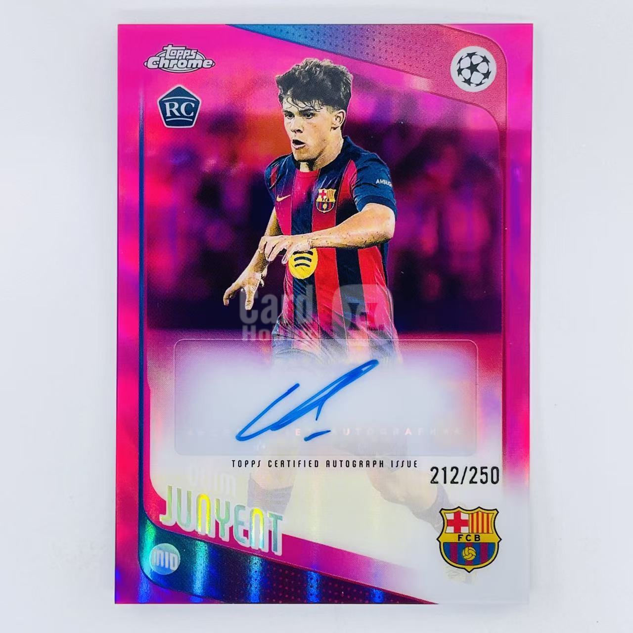 2025-26 Topps Chrome UCC Quim Junyent RC 欧冠TC 西班牙 巴塞罗那 巴萨 基姆 胡尼恩特 新秀 签字 /250编 粉折 未来可期 Jeff# N