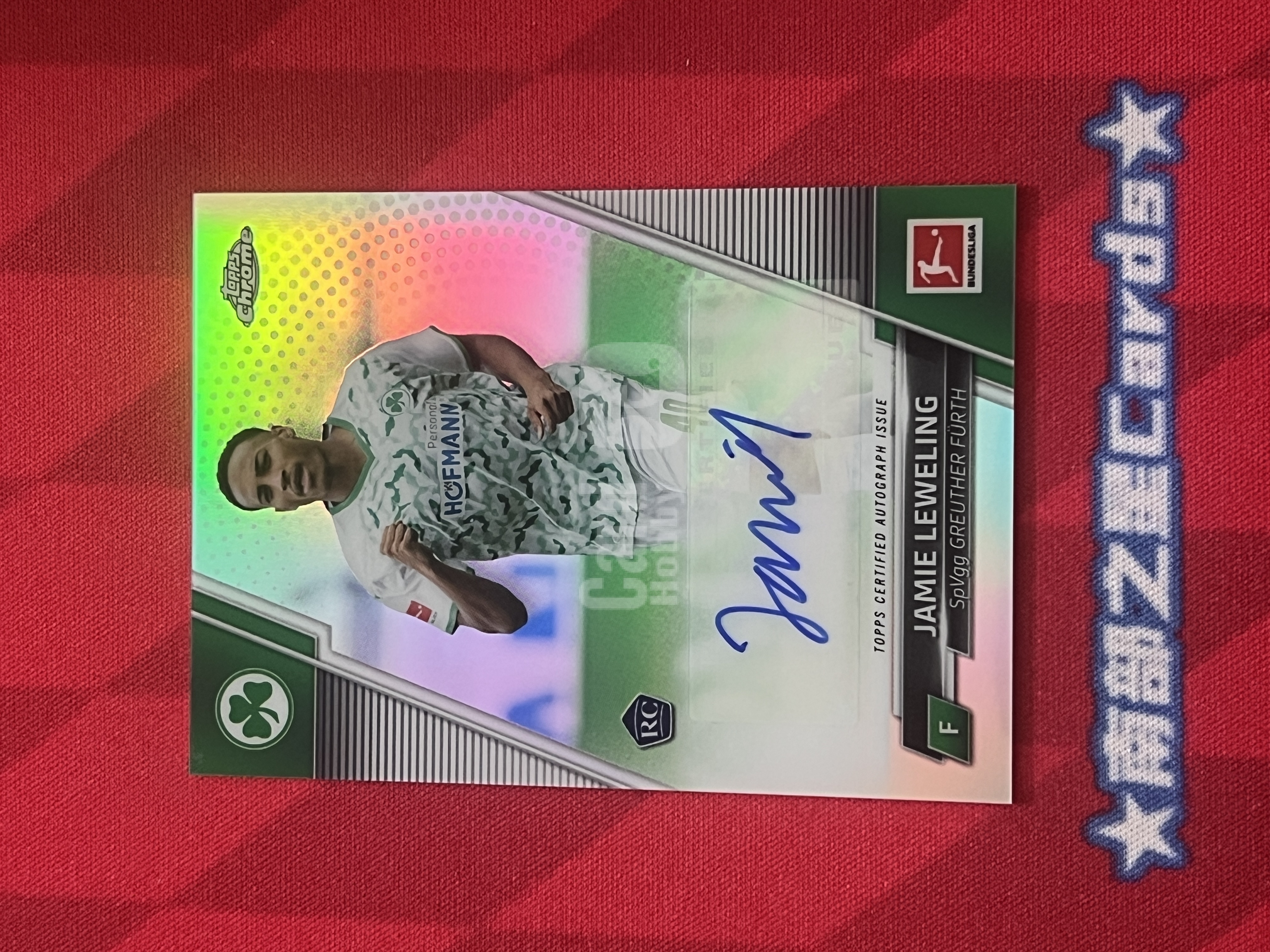2021-22 Topps Chrome Jamie Leweling RC 新秀 杰米 莱韦林 德国 斯图加特 签字 银折 Bundesliga 德甲TC【南部之星】PR