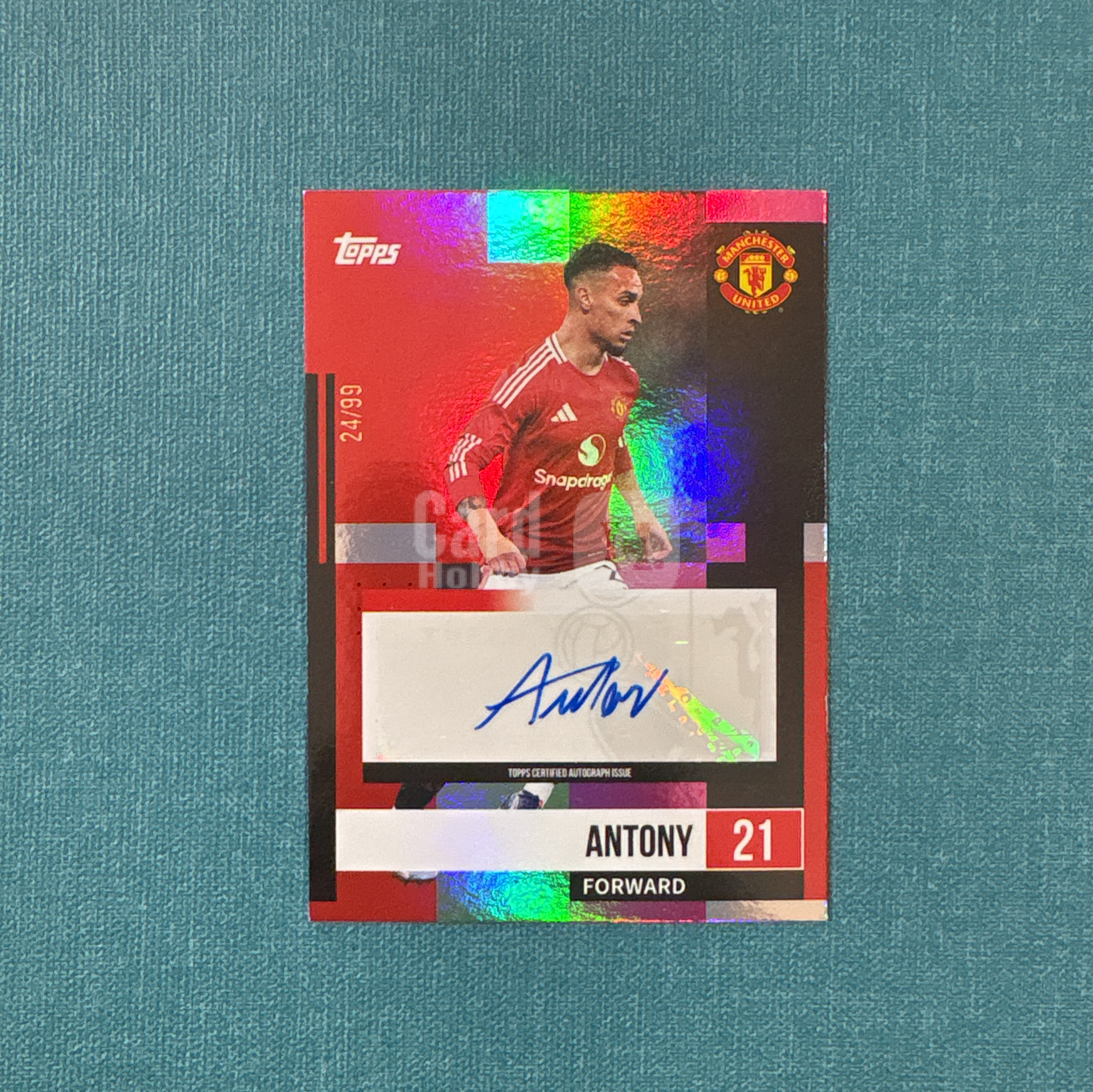 2024-25 Topps 曼联 队盒 Antony 安东尼 签字 24/99编 粉折 卡品如图 PLM