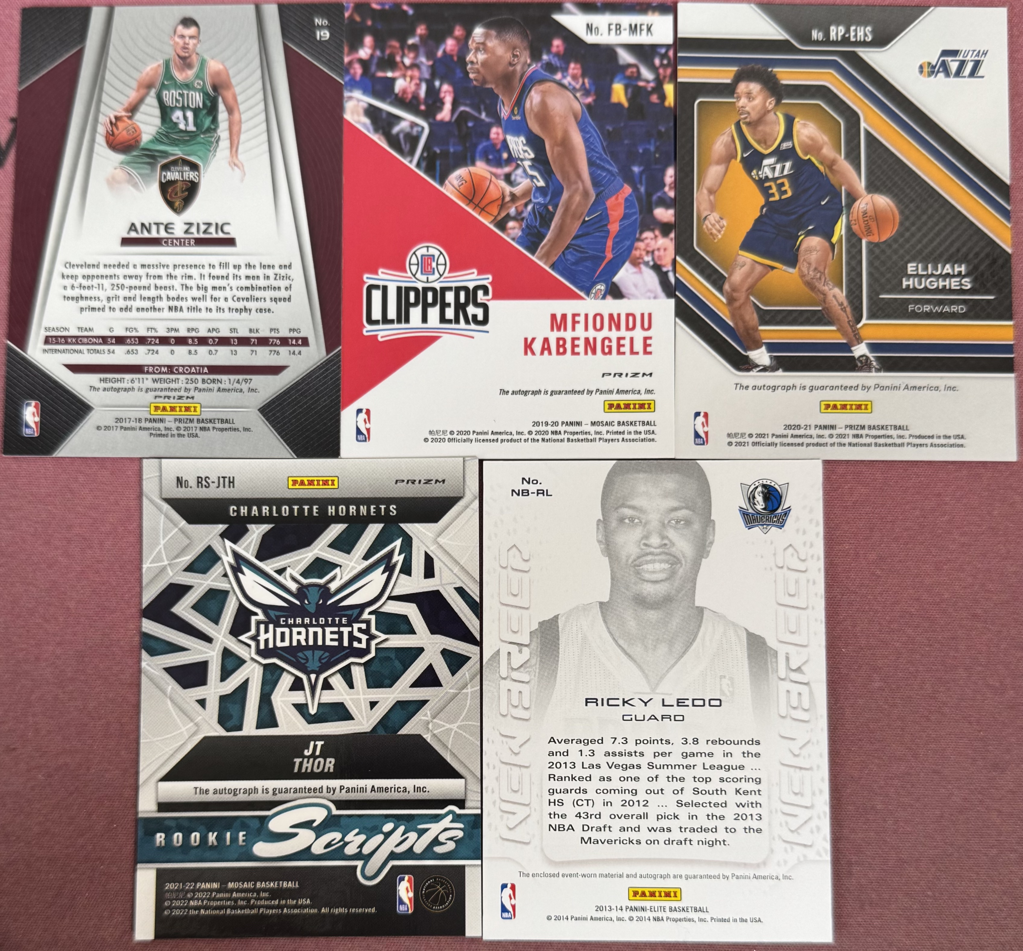 2025-26 Panini 多系列 多人 帕尼尼 JT索尔等一图5张签字打包LOT 不保卡品#36(登)