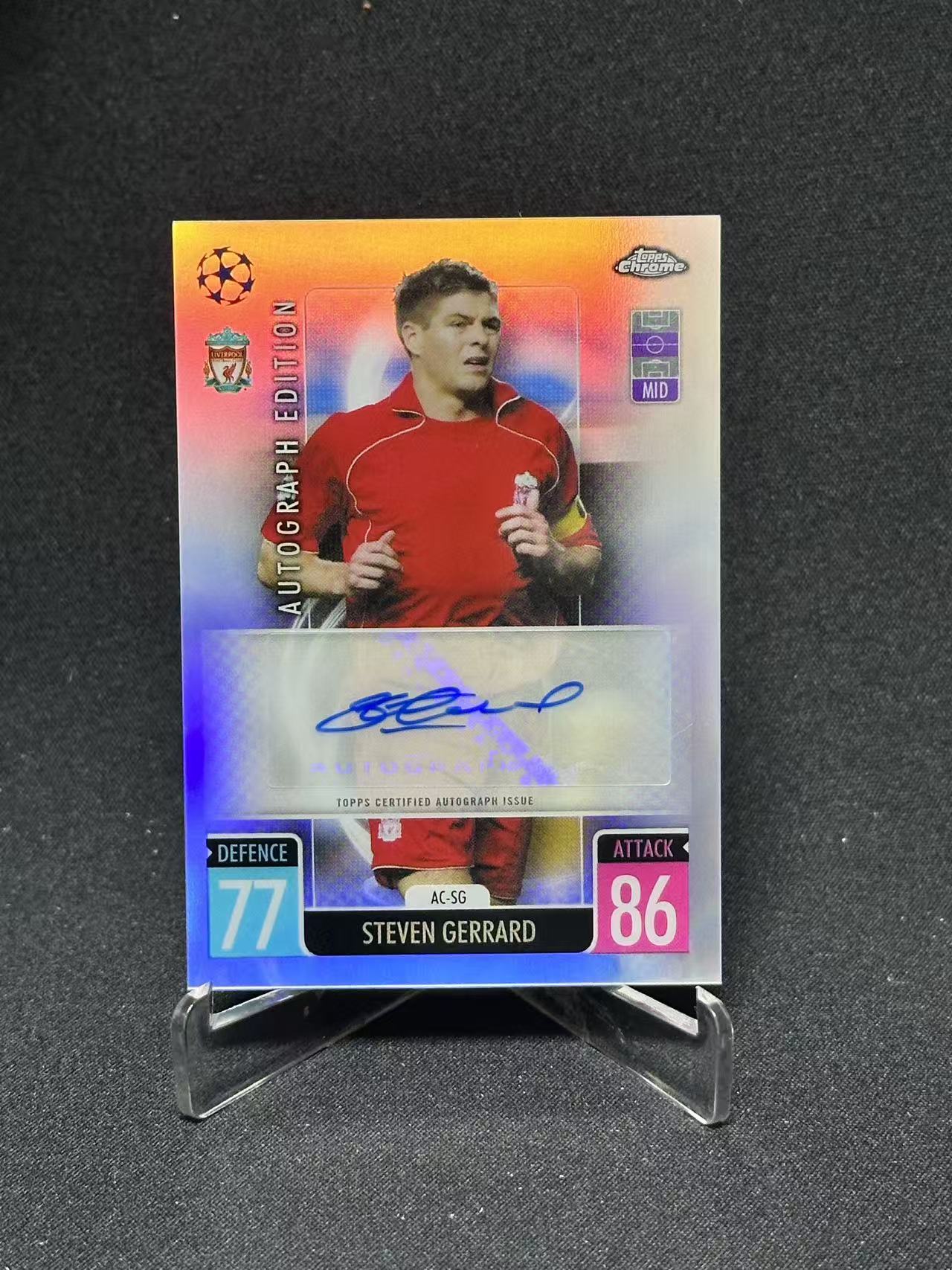 2023 Topps Chrome Steven Gerrard 【哆哆卡社】史蒂文·杰拉德 签字 chrome精品 欧冠 卡品如图