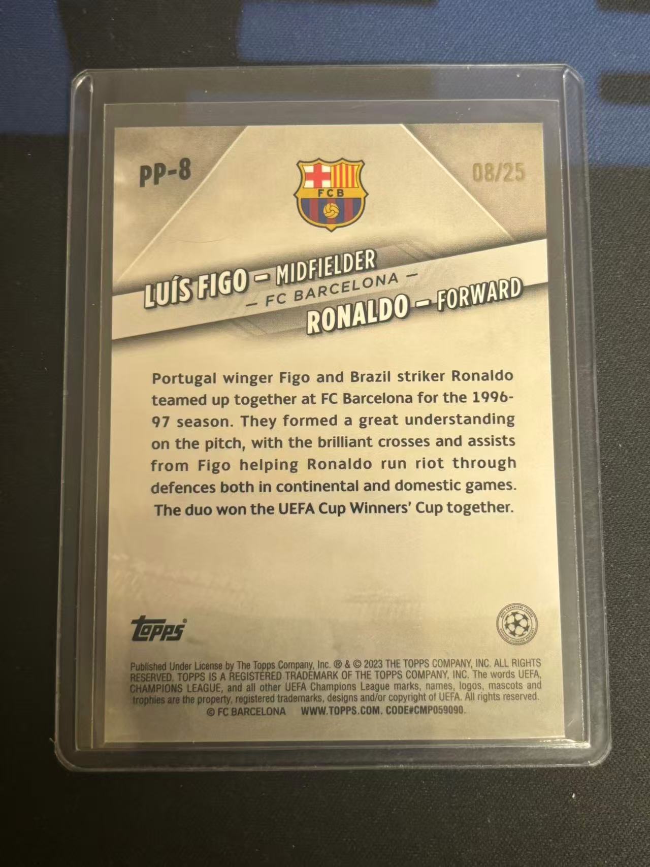 2022-23 Topps 碧玉 大罗菲戈 巴西 葡萄牙 大罗 罗纳尔多 RONALDO 菲戈 FIGO 双人特卡 限量25编 卡品如图