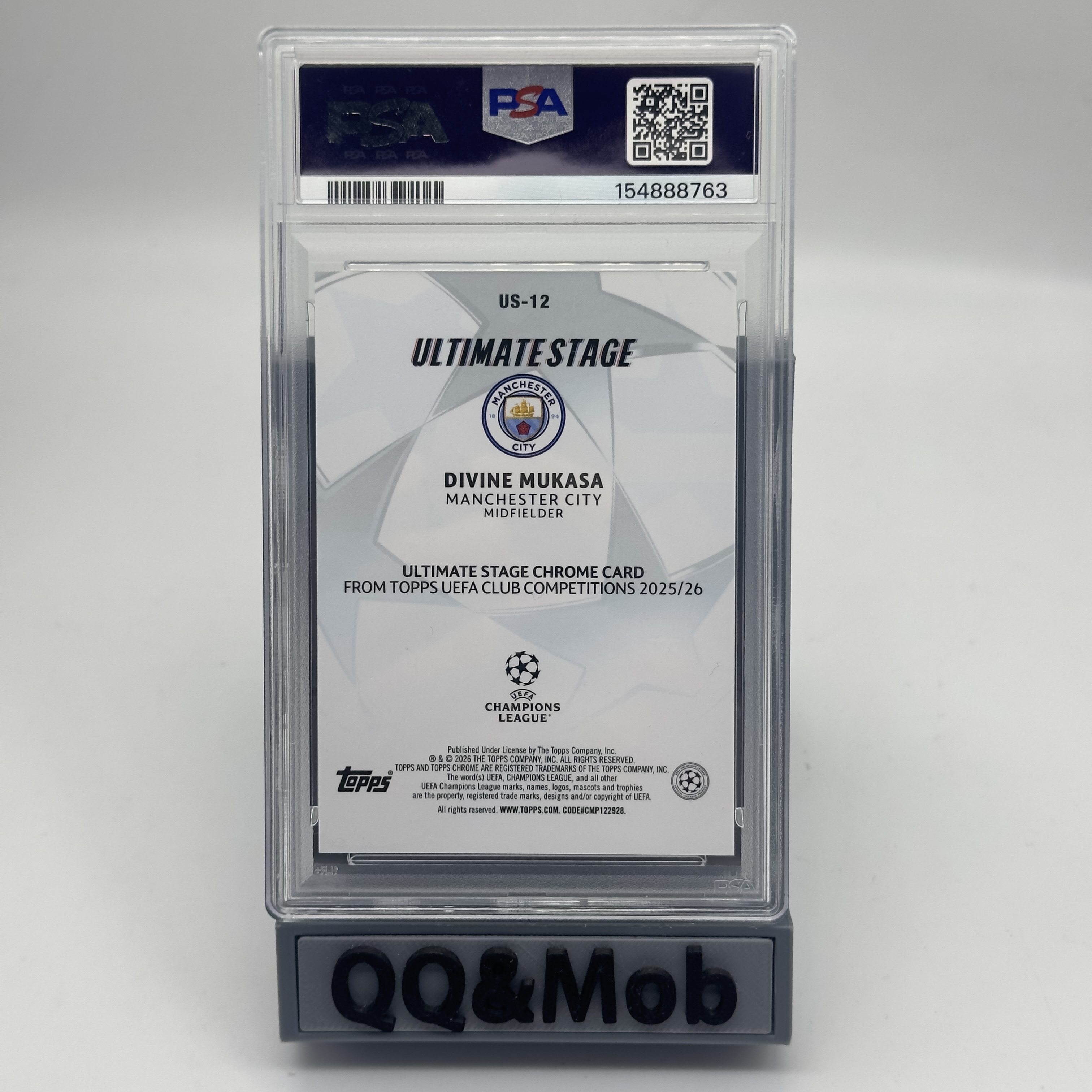 2025-26 Topps Chrome Divine Mukasa RC 欧冠 TC 曼城 英格兰 迪瓦恩 穆卡萨 终极舞台 大比例 SSP 插入 PSA10分 新秀 评级 折射 哈兰德恩佐福登队友