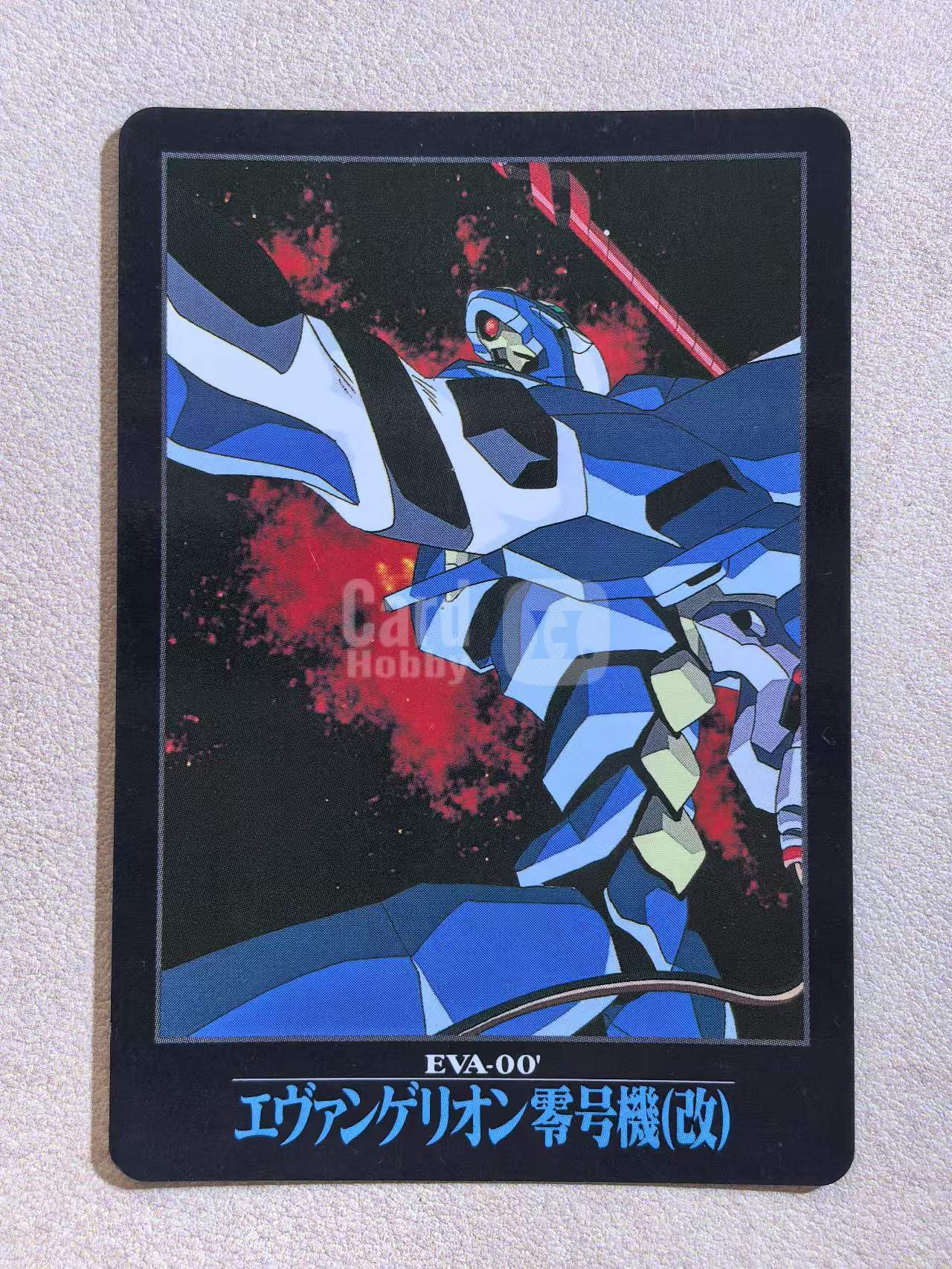 BANDAI 万代 90 年代复古赛璐璐插画风 新世纪福音战士(EVA) 日版 中古卡 “蓝色零号机 (改) EVA‑00'” 编号No.77 卡边有瑕 卡品如图