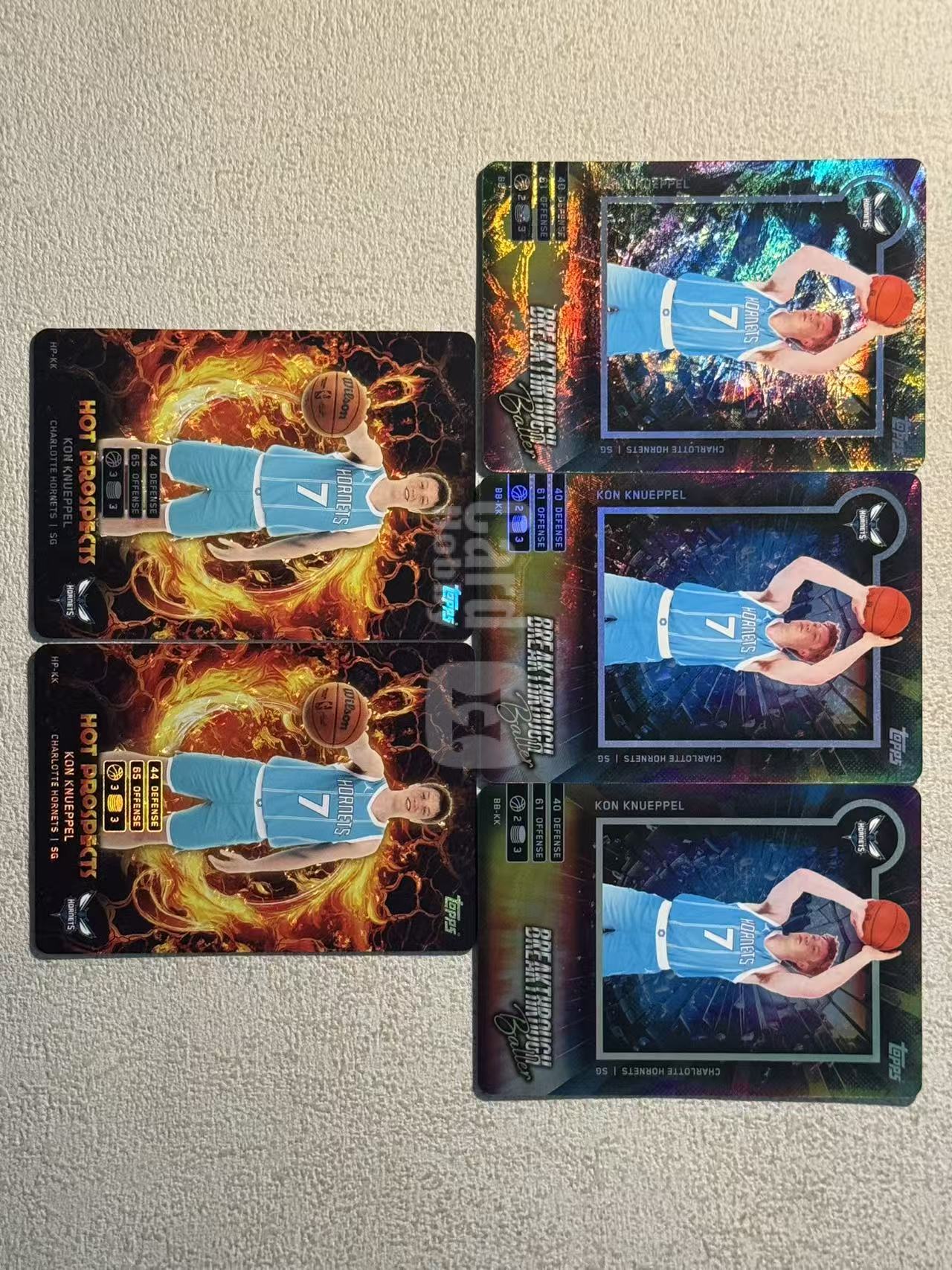 2025 Topps Match Attax Kon Knueppel RC 游戏版 黄蜂 新秀rc 克尼普尔 特卡 折射 sp 5张打包 经典选图 收藏必备