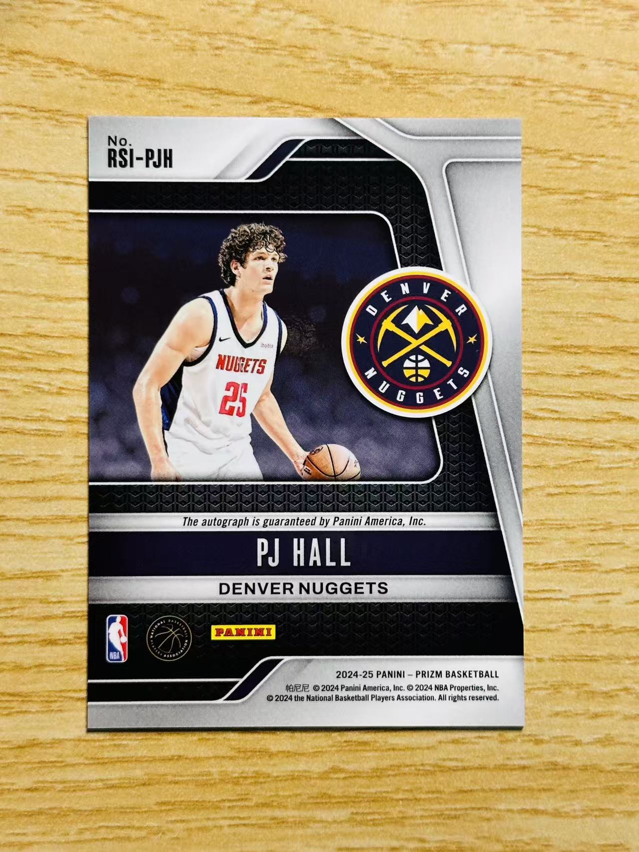 2024-25 Panini Prizm 霍尔 嘿嘿代卖 pj 霍尔 新秀 RC 签字 掘金 收藏必备