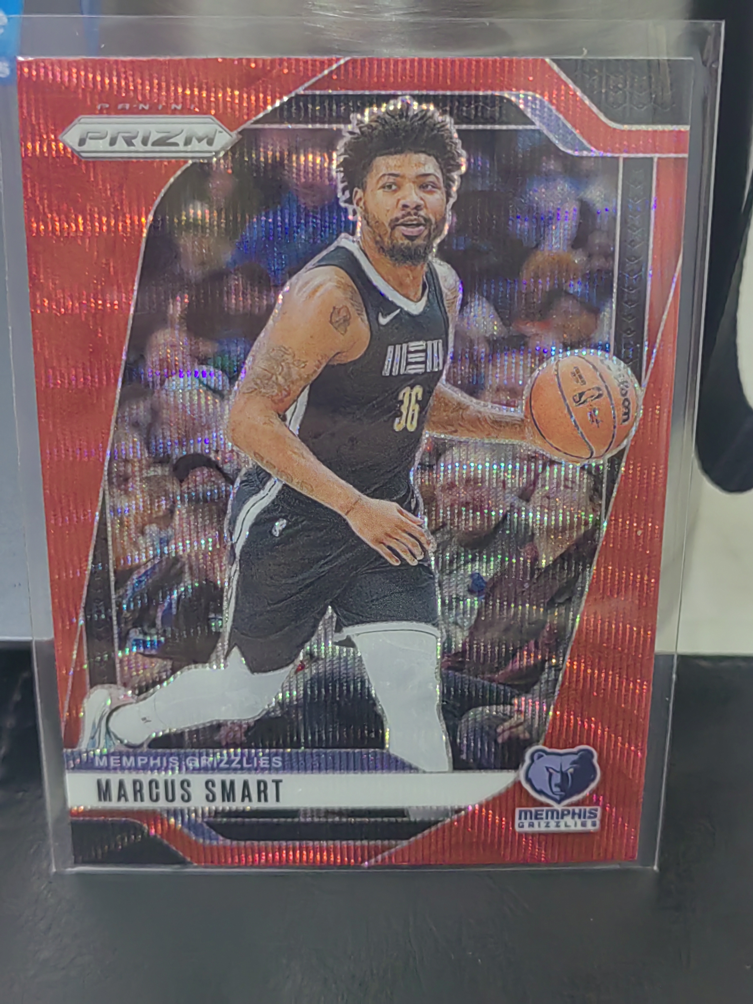 2024-25 Panini Prizm Marcus Smart PZ 红波纹折 马库斯斯玛特 步行者 篮 白边白角 不保卡品 卡品如图