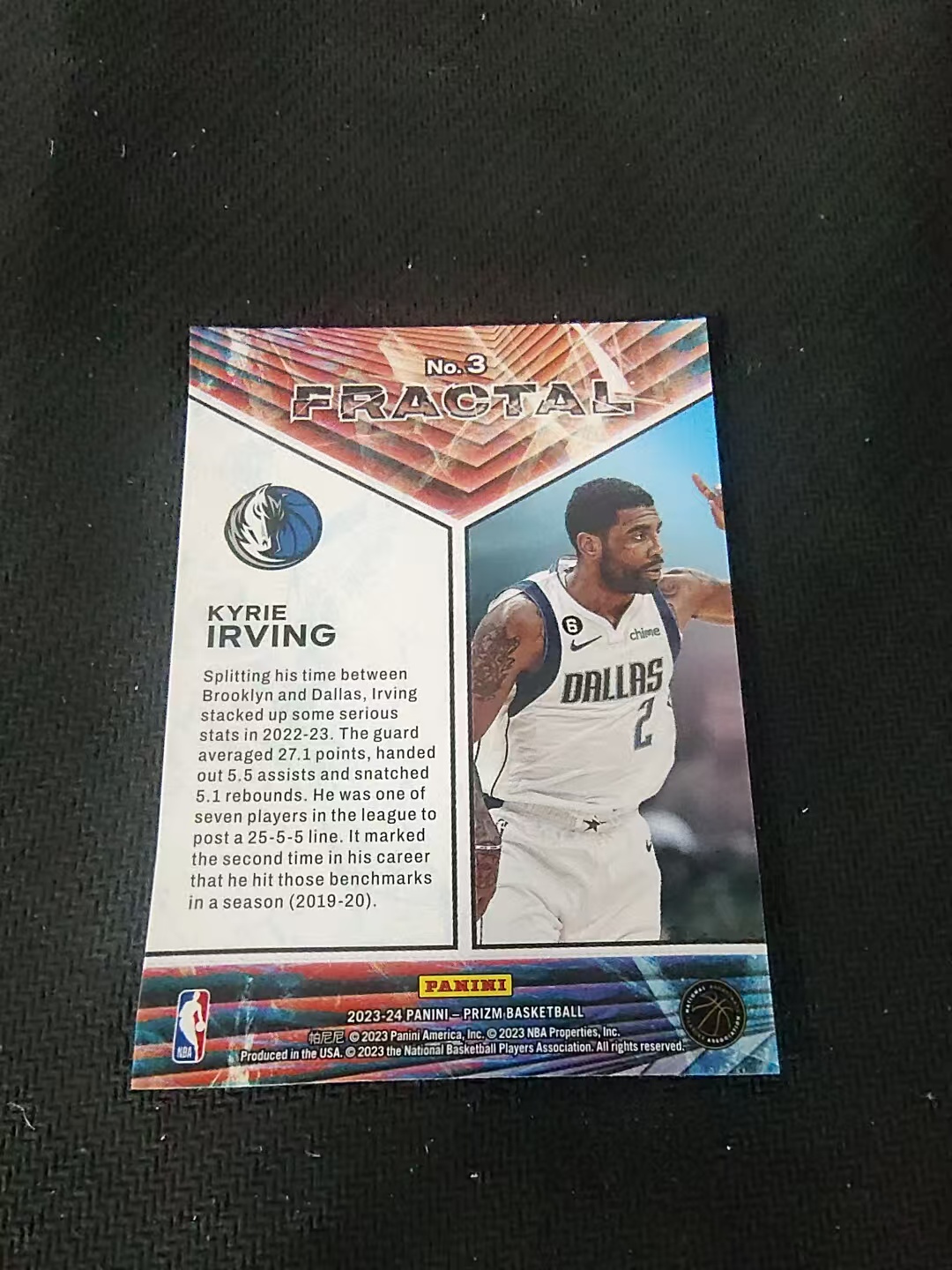 【可合并,不累计】2023-24 Panini Prizm Kyrie Irving 凯里 欧文 Fractal特卡 PZ 划痕 边角微瑕 介意勿拍 #3