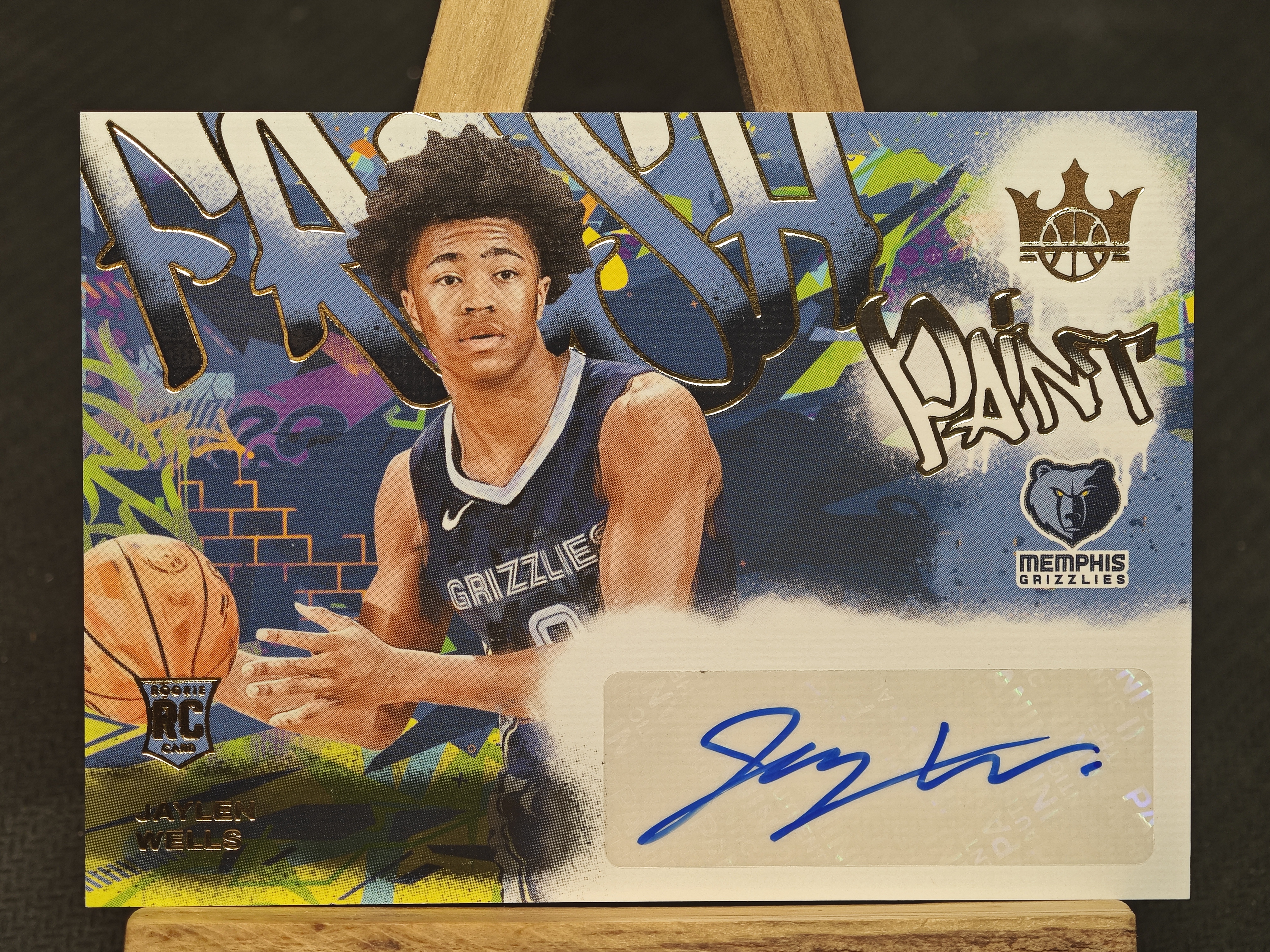 2024-25 panini court kings jaylen wells 油画 灰熊 杰伦 威尔斯 rc 新秀 签字 115/125编 通行卡品 叉叉拍卖
