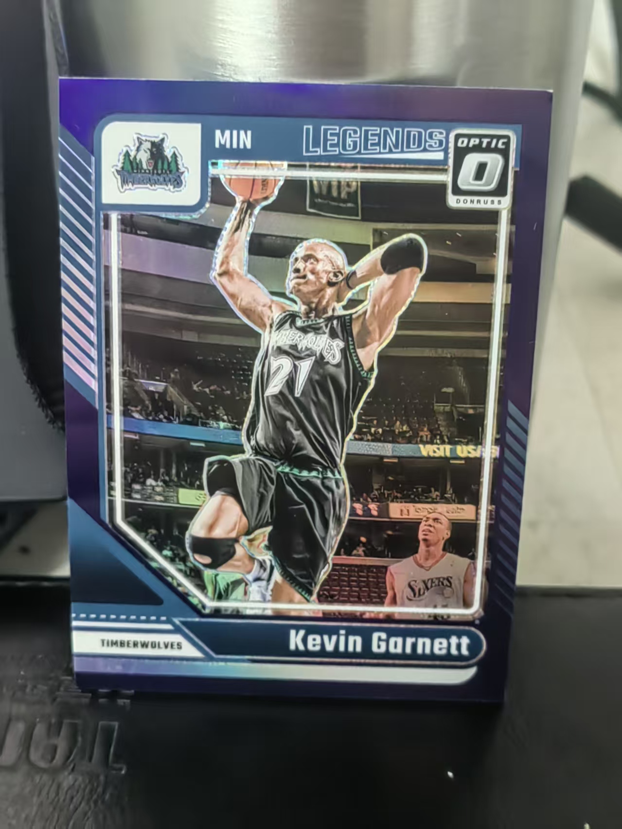 2024-25 Panini Donruss Optic Kevin Garnett 杜蕾斯OP 凯文 加内特 狼王 森林狼 紫折 篮 白边白角 不保卡品 卡品如图