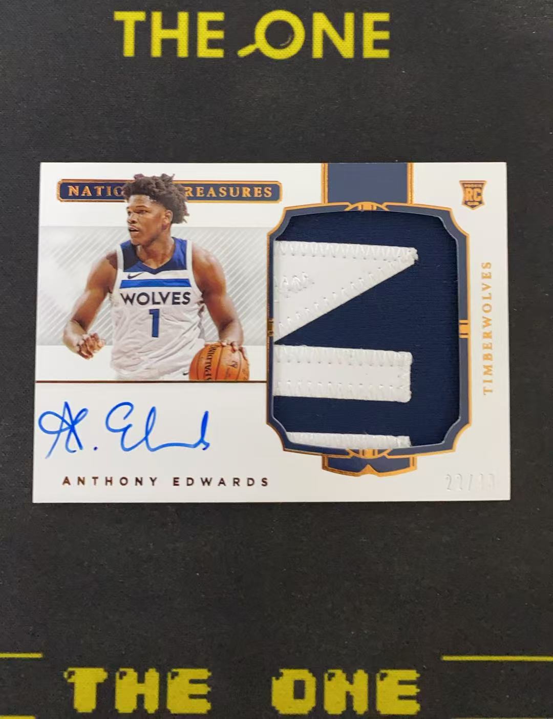 2020-21 Panini National Treasures Anthony Edwards RC 【TheOne】爱德华兹 华子 森林狼新秀 国宝 49编 Patch签字卡签 RPA【小pi】