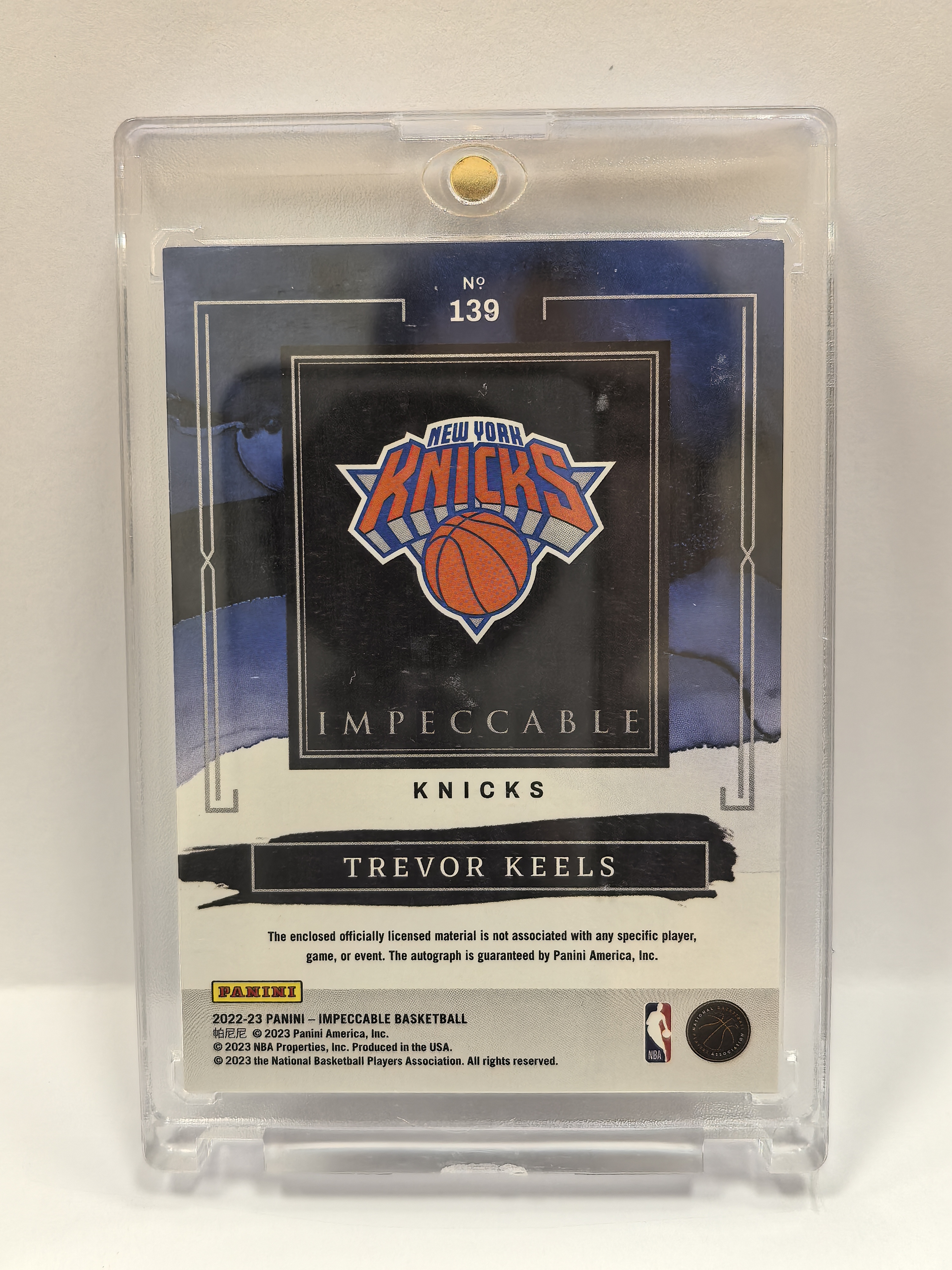 2022 Impeccable 小真金 RC新秀 尼克斯 Trevor Keels 特雷弗 基尔斯 RPA 球衣 签字 卡签 02/25编 卡品如图