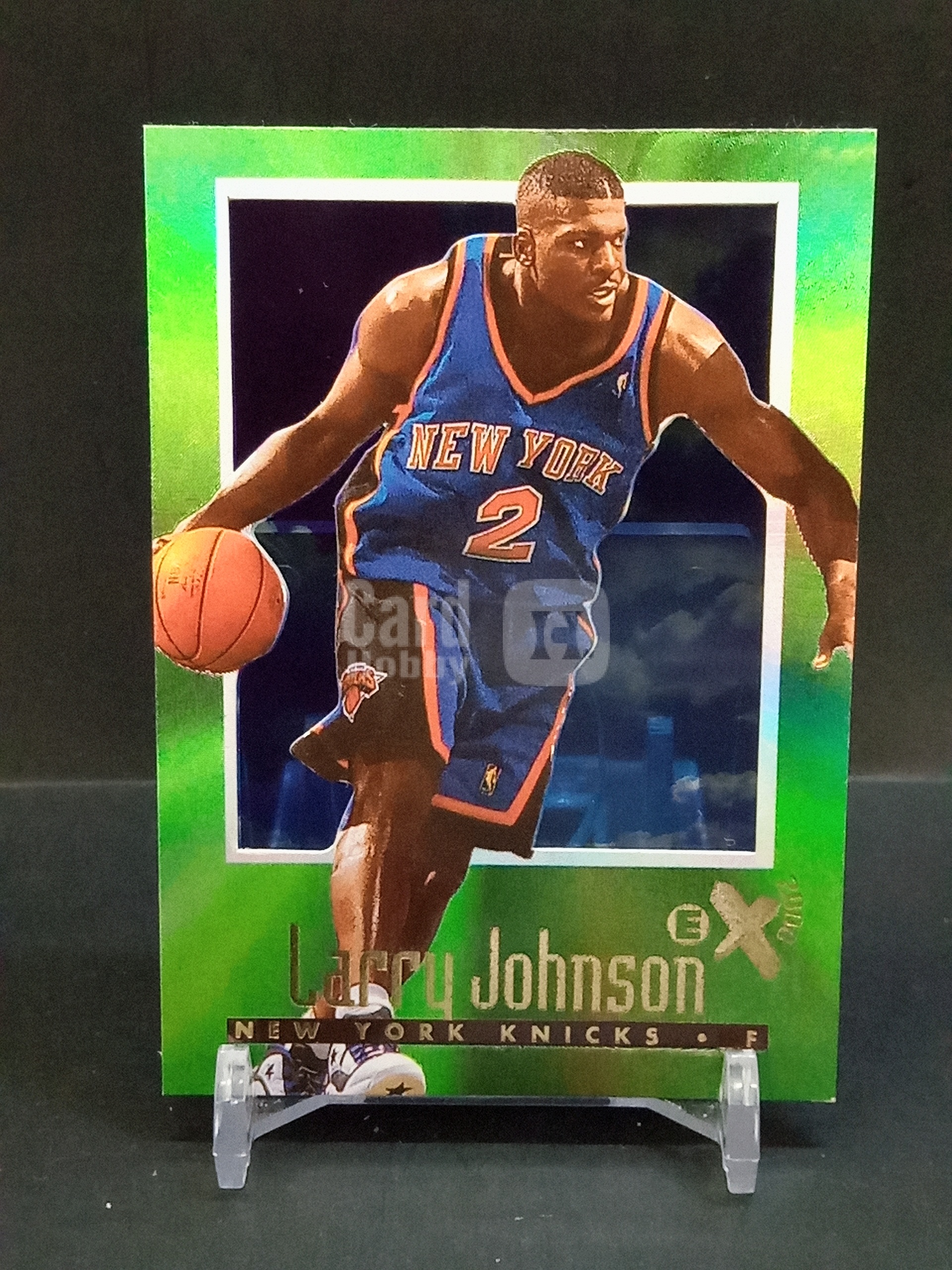【DC拍卖】9.29小科比 `1996-97 Skybox E-X2000 #47 Larry Johnson 拉里约翰逊 纽约尼克斯 绿渐变胶片折射老球星卡`