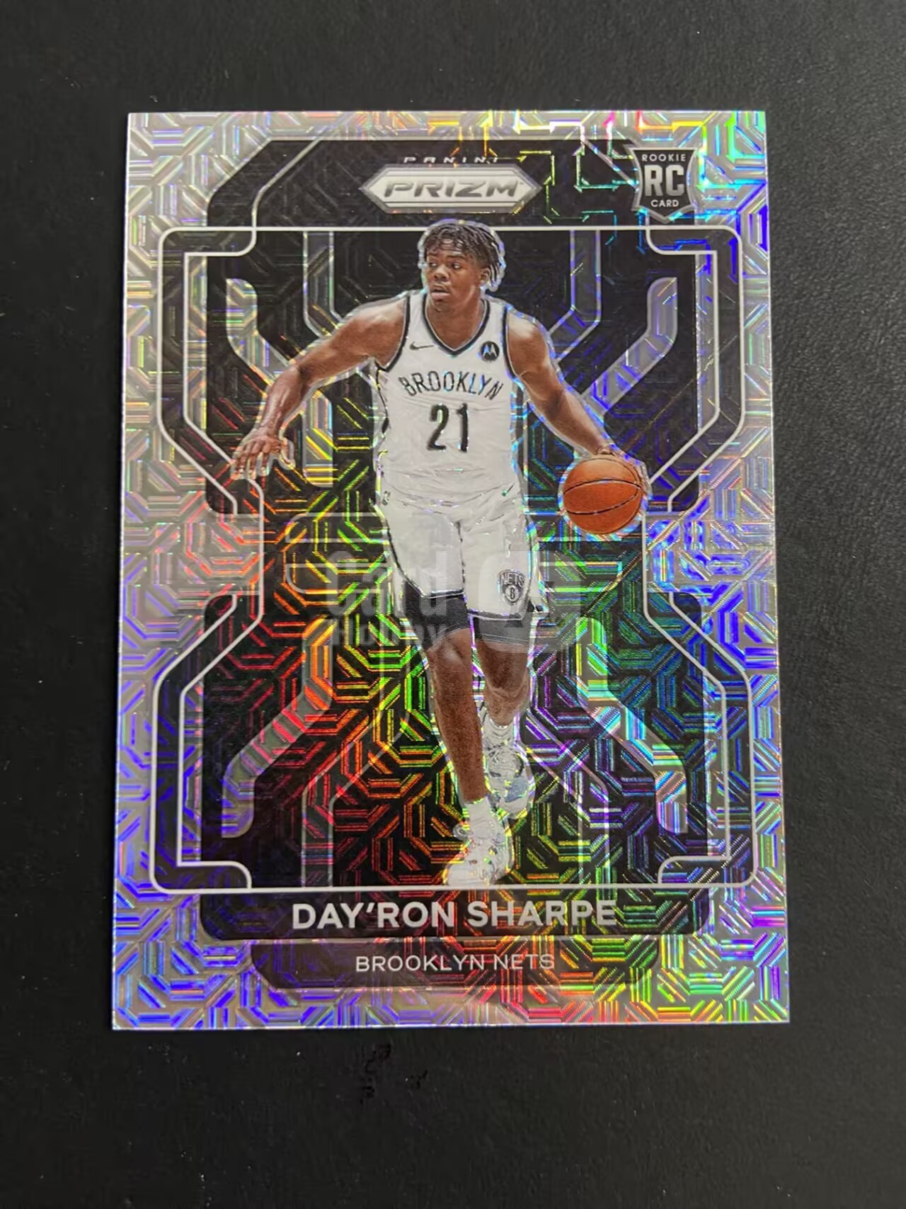 2021-22 Panini Prizm Day'Ron Sharpe RC 【肥猫代卖】X03F PZ 篮网 新秀 戴罗恩 夏普 银Mojo折 折射 25编 瑕疵如图