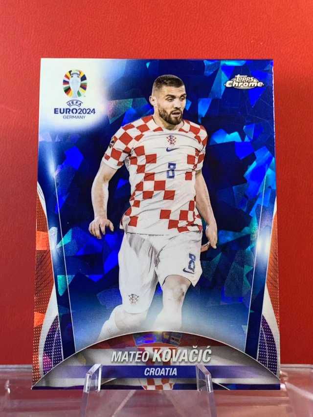 （老末代拍)E 08 2024 Topps Chrome Mateo Kovacic  克羅地亞 克瓦契奇 歐洲杯TC元年 藍寶石 碎冰折 順豐寄付 免費代拍 不保卡品