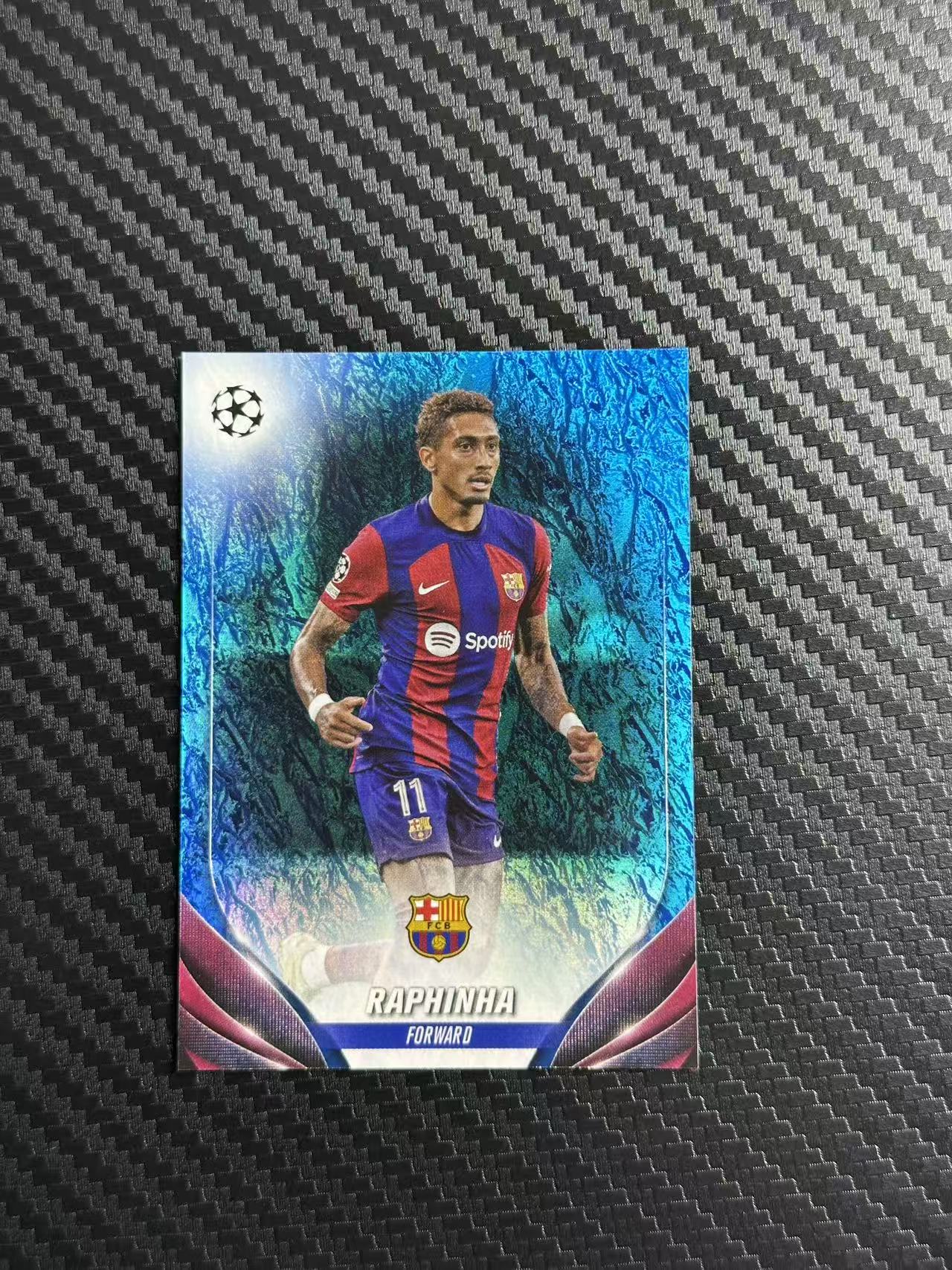 2024 Topps ucc Raphinha 欧冠 碧玉 巴萨 拉菲尼亚 014/175编 蓝玉折 卡品如图 拍前看描述