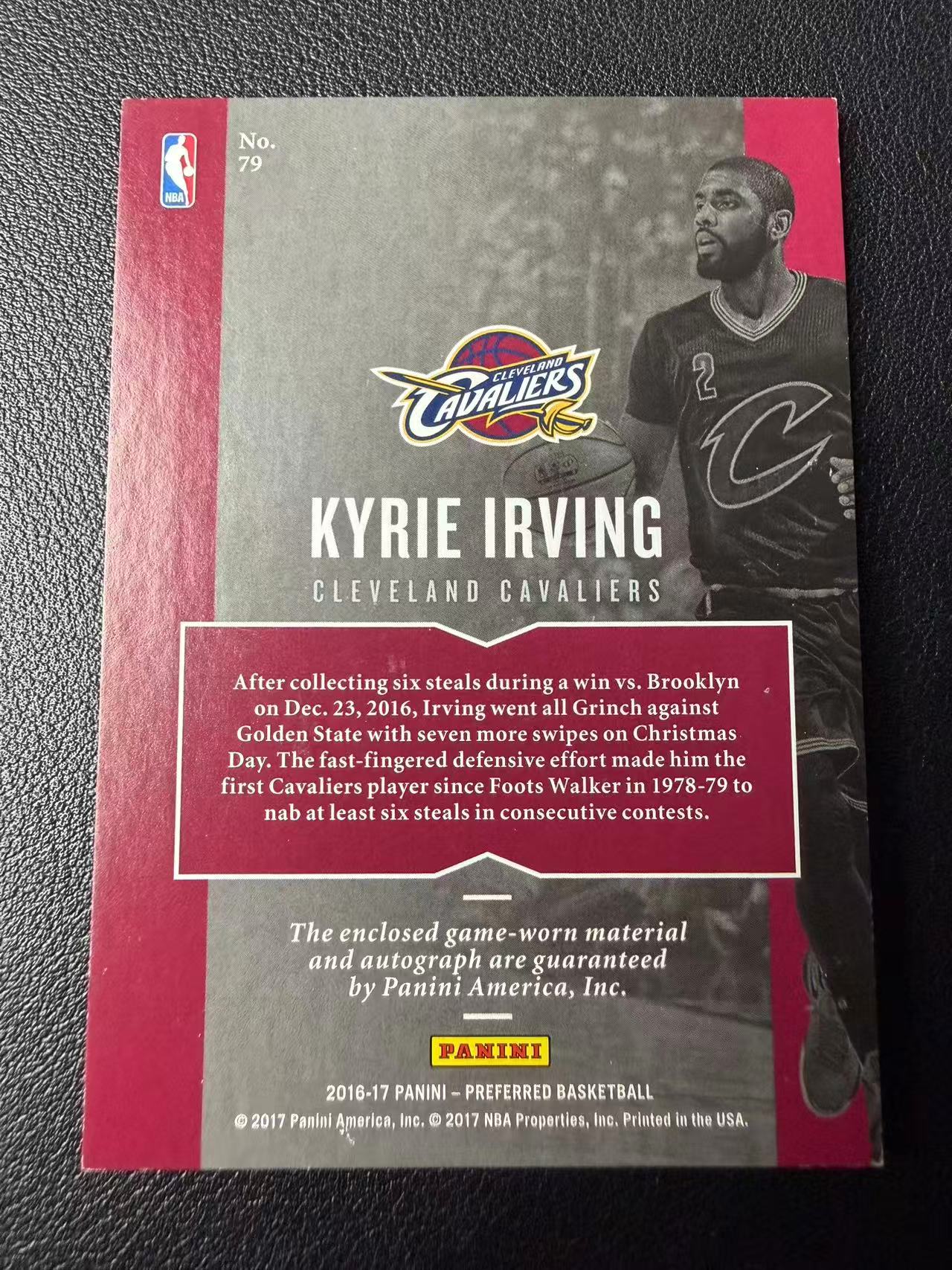 2016-17 Panini Preferred Kyrie Irving 骑士 凯里 欧文 欧神仙 35编 剪影 卡签 大窗球衣物料切割 签字 卡品如图(yyy)