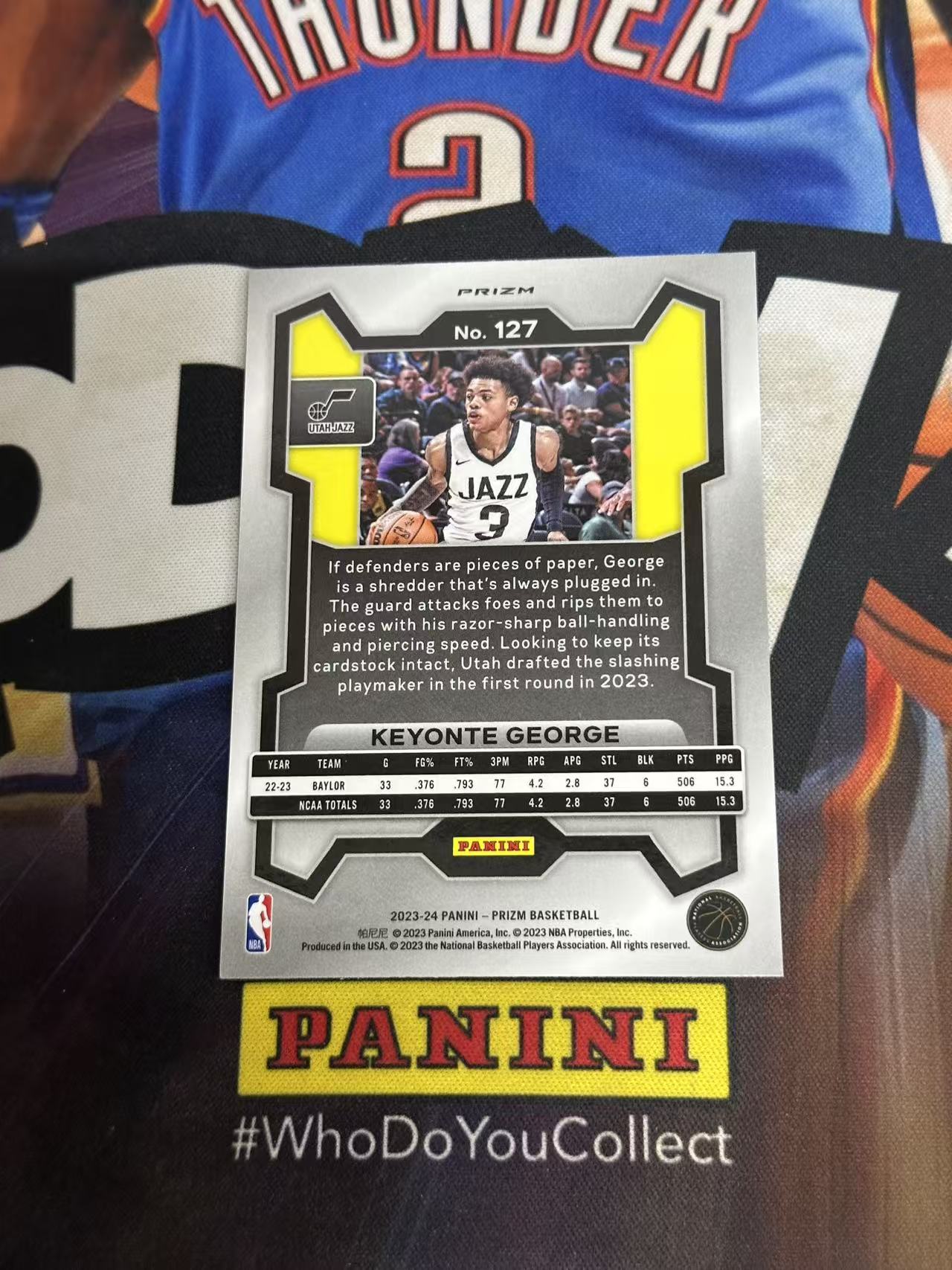 2023-24 Panini Prizm Keyonte George RC 【小猪包代卖】新秀 基昂特 乔治 爵士 绿折 猪猪侠 印刷线如图 base