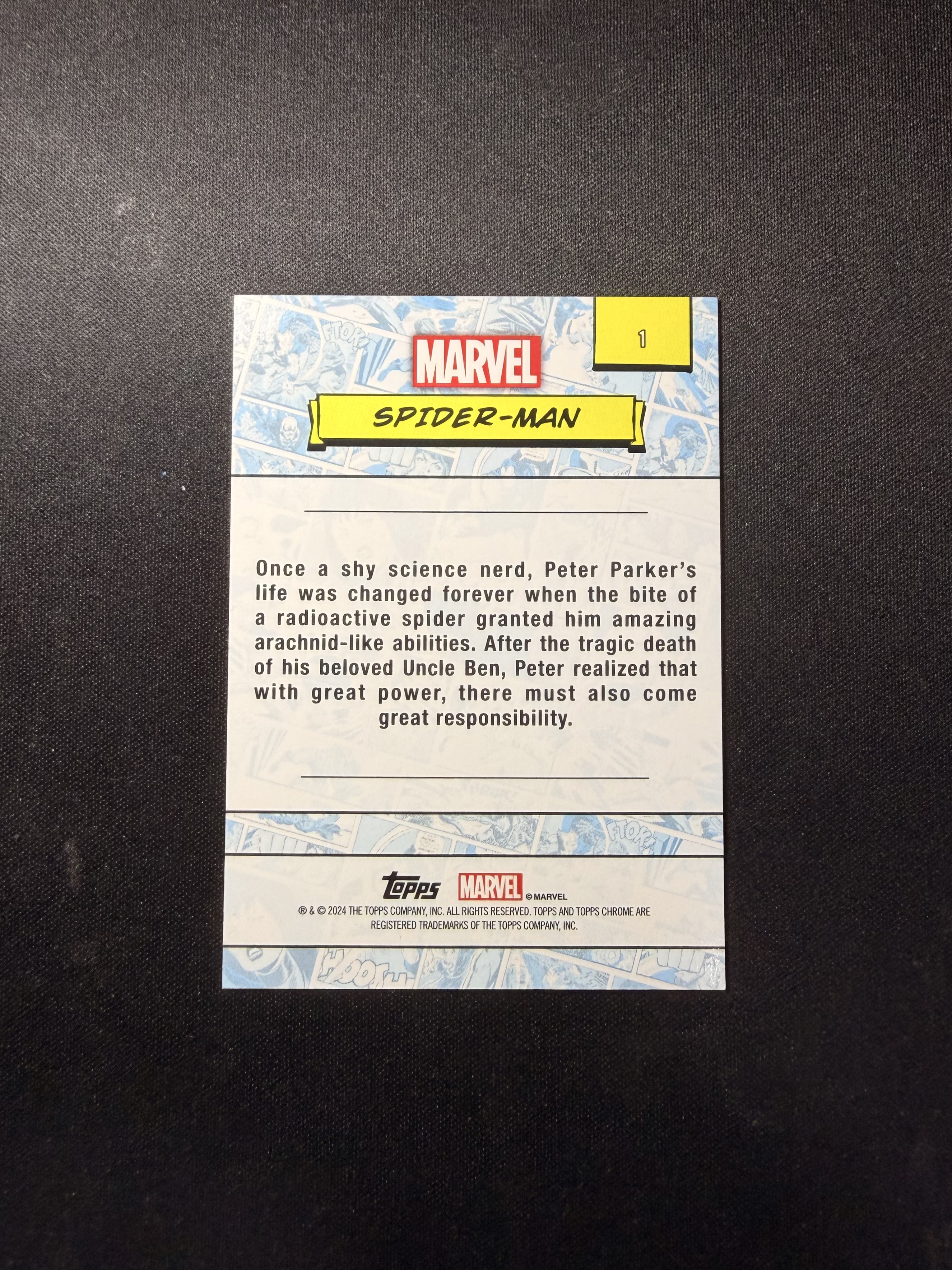 2024 Topps Chrome Spider-Man 漫威 TC 元年 蜘蛛侠 004/150编 蓝折 蓝纹折 折射 Chrome 正TC 收藏必备 卡品如图 国外价高 收藏必备