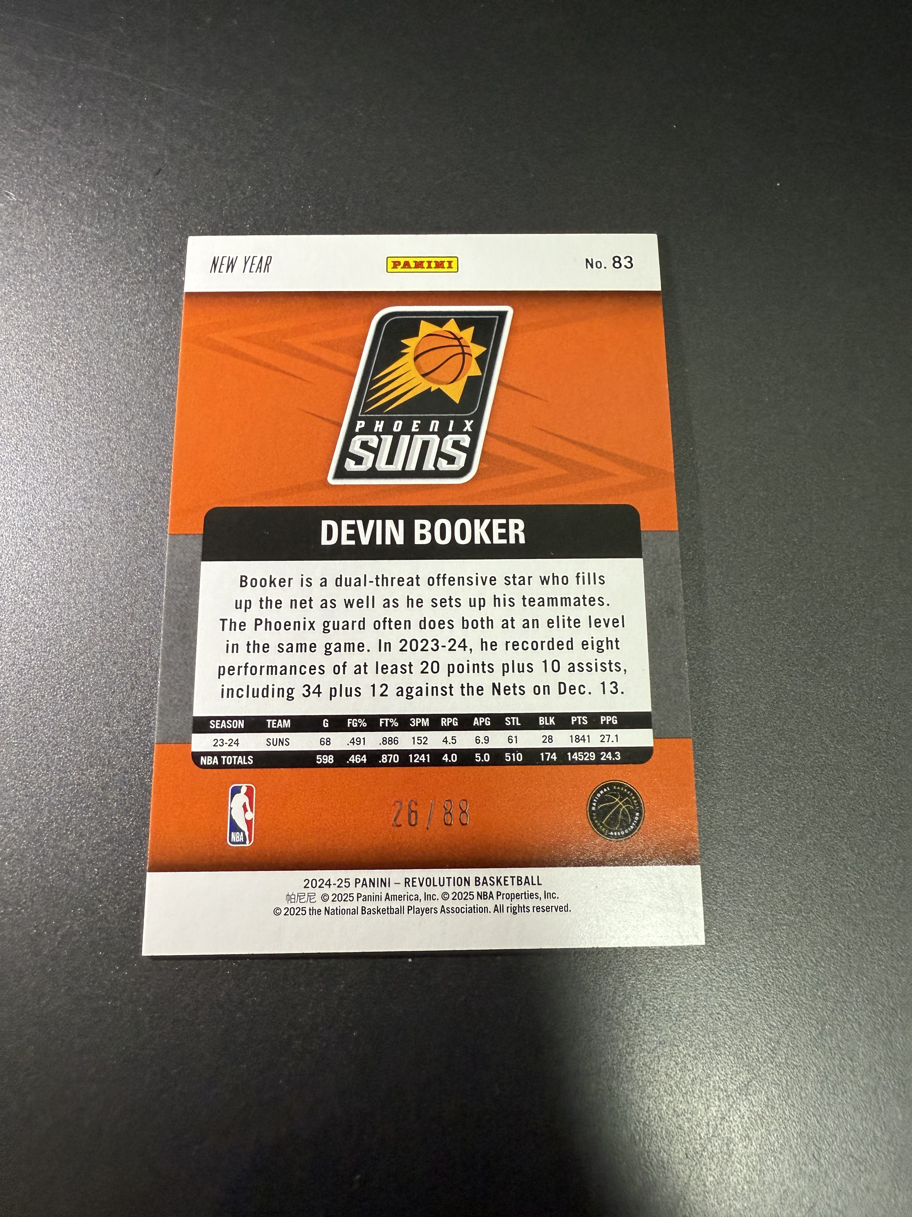 2024-25 Panini Revolution Devin Booker 德文 布克 革命 绿碎冰折 88编 黑子