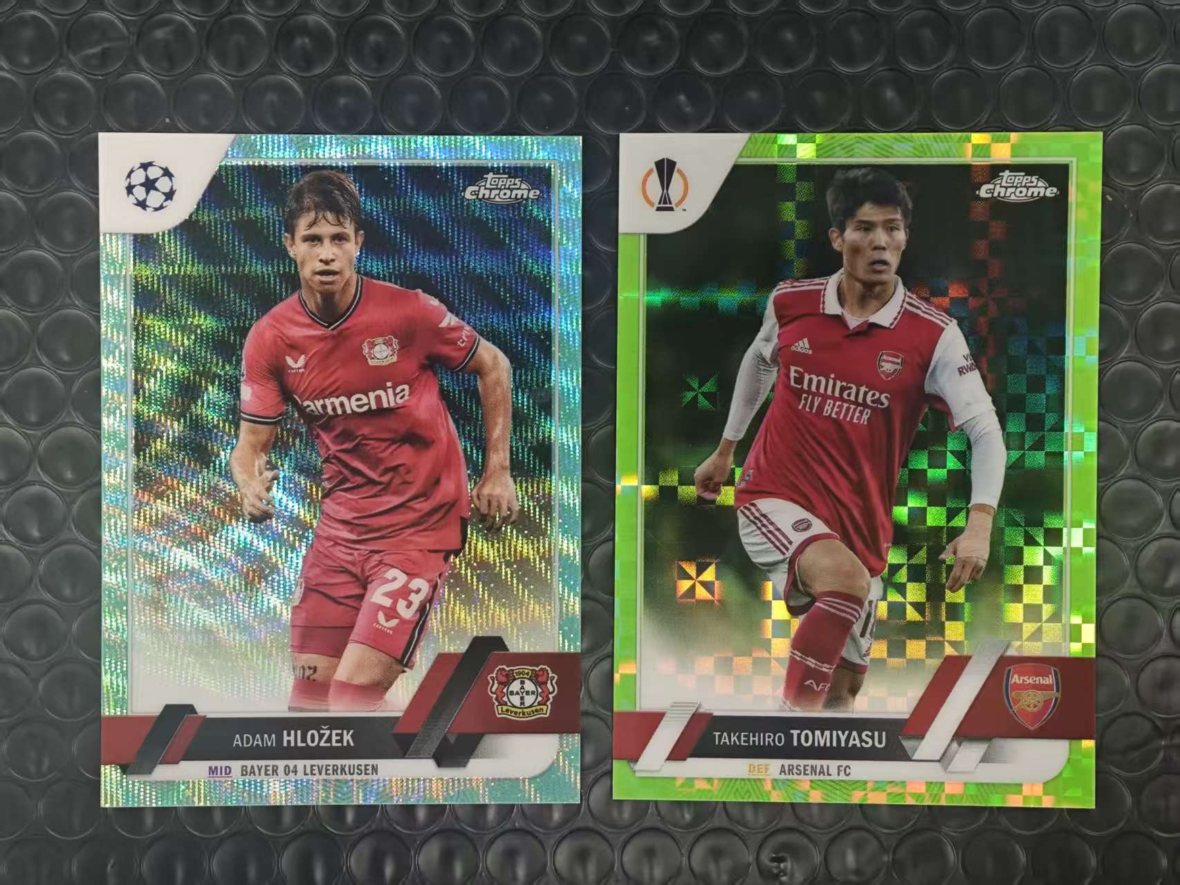 2023 Topps Chrome Adam Hlozek 欧冠TC 勒沃库森 赫洛泽克 阿森纳 富安健洋 199编 399编 青折 绿折 折射 2张打包LOT 如图【原地起飞卡社】MVP11.11
