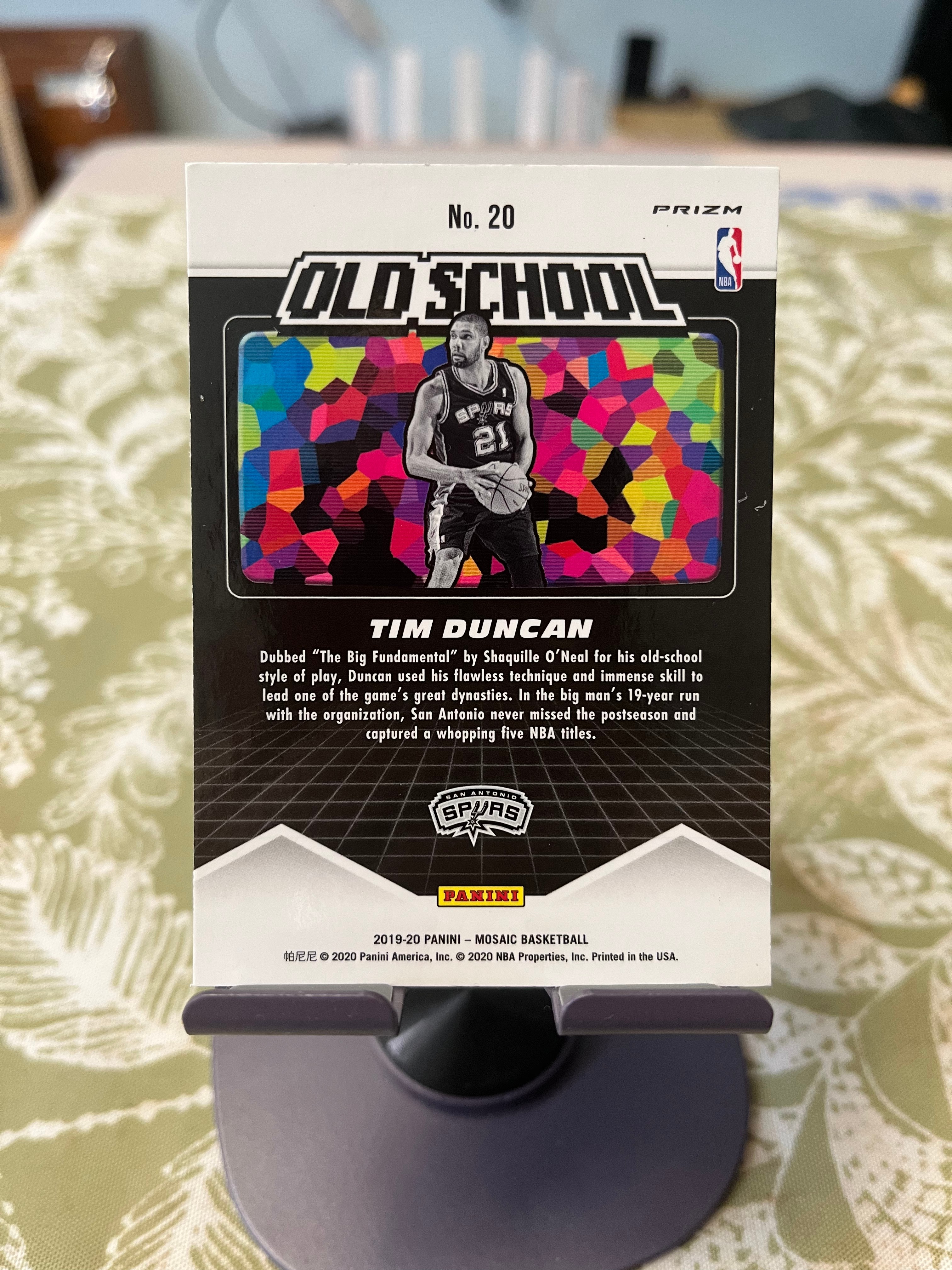 2019-20 Panini Mosaic Tim Duncan 蒂姆 邓肯 石佛 马刺【折射 绿折 马赛克折 OLD SCHOOL 特卡】【边角瑕疵如图 介意勿拍】#1140