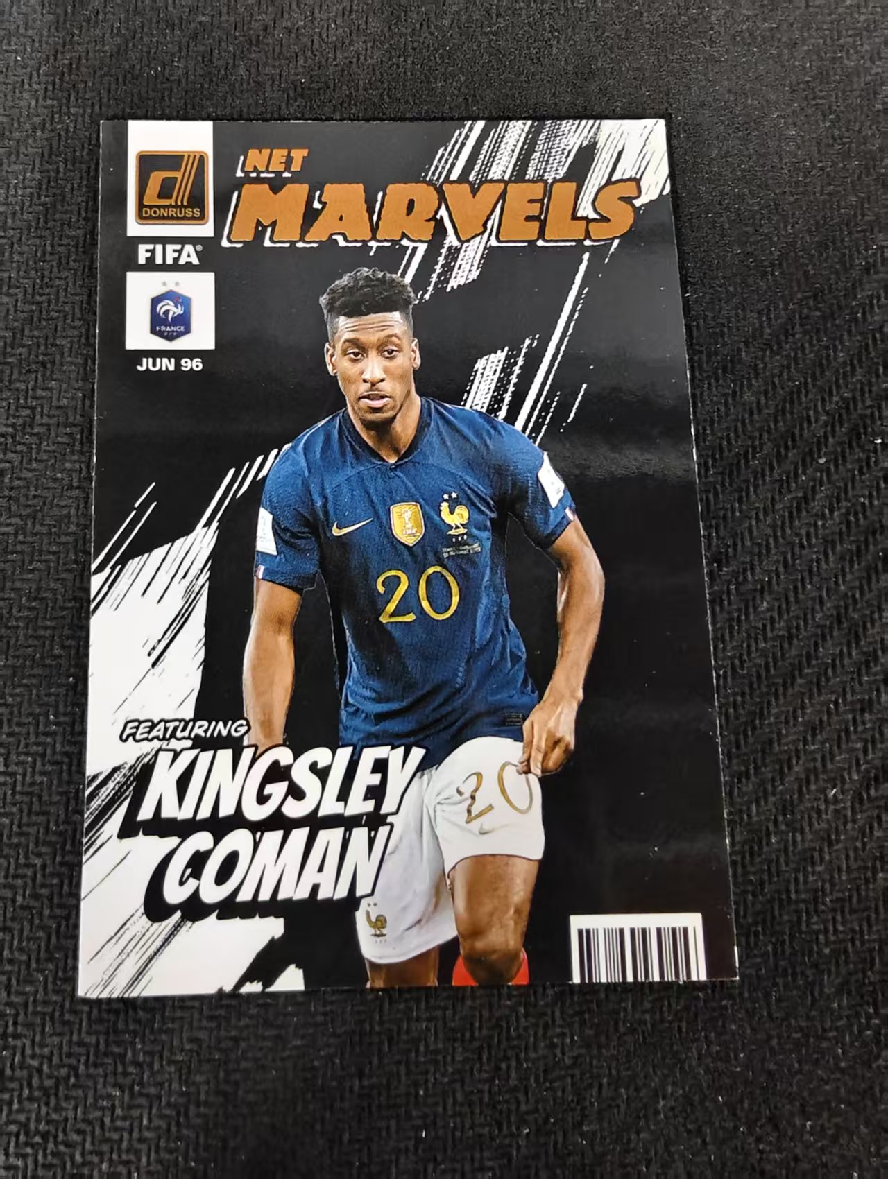 【可合并,不累计】2022-23 Panini Donruss Kingsley Coman 科曼 法国 拜仁 超级英雄 漫威 特卡 杜蕾斯 划痕 边角瑕疵 #11