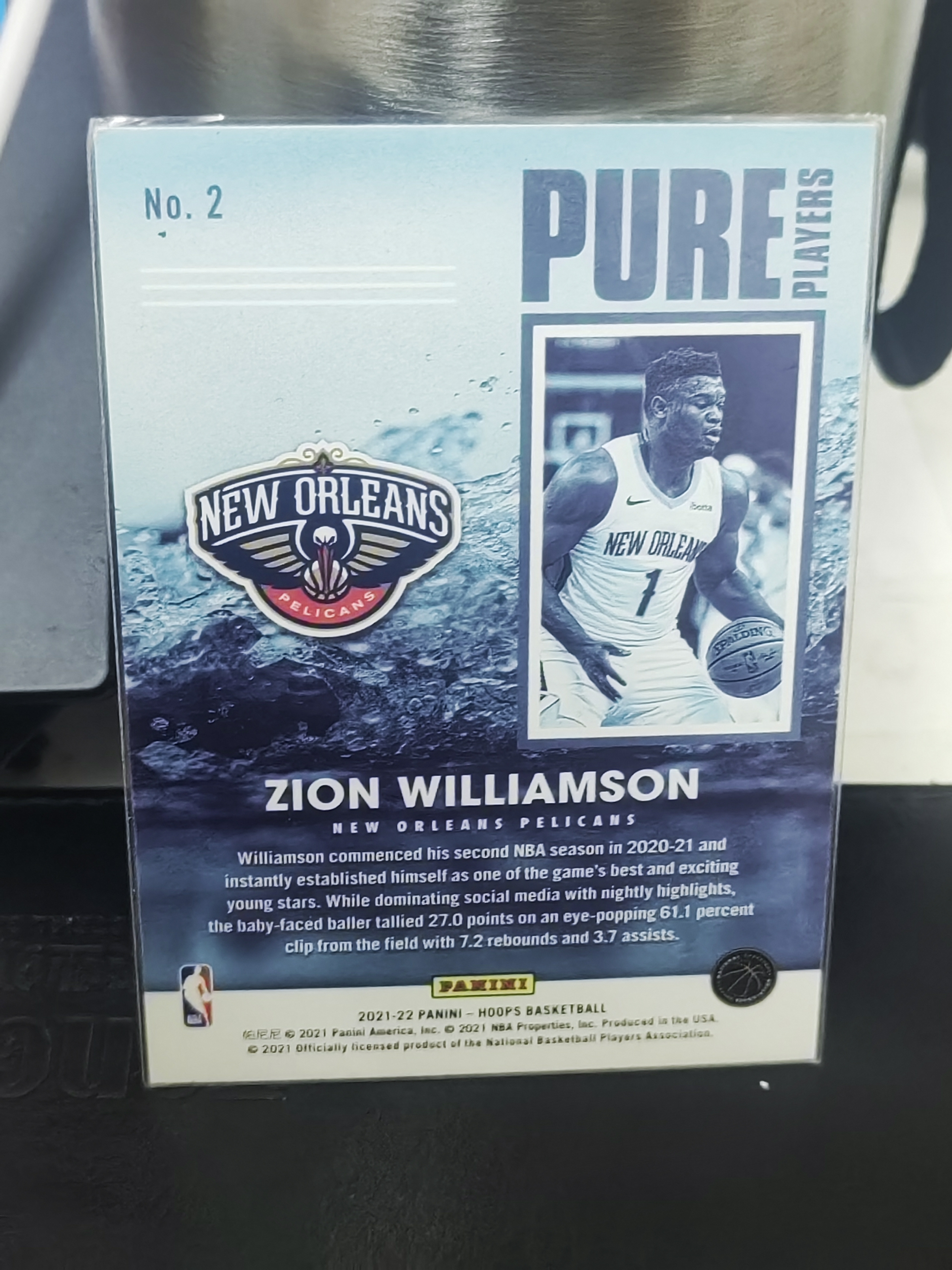 2021-22 Panini Hoops Zion Williamson Hoops 银标 锡安 威廉姆斯 鹈鹕 胖虎 水花 特卡 篮 白边白角 不保卡品 卡品如图