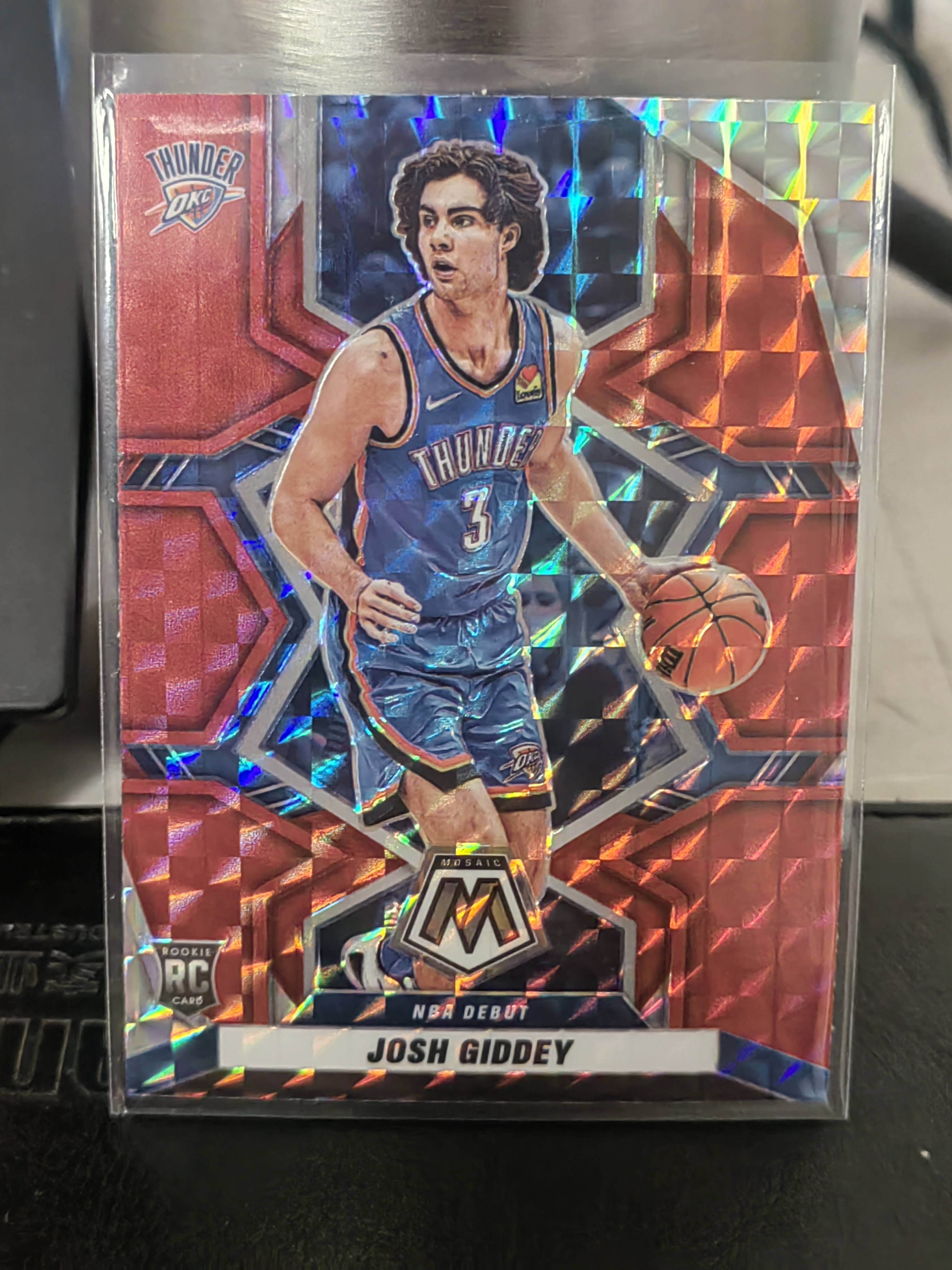 2021-22 Panini Mosaic Josh Giddey RC 马赛克 新秀 红折 红格子折 约什 吉迪 雷霆 篮 白边白角 不保卡品 卡品如图