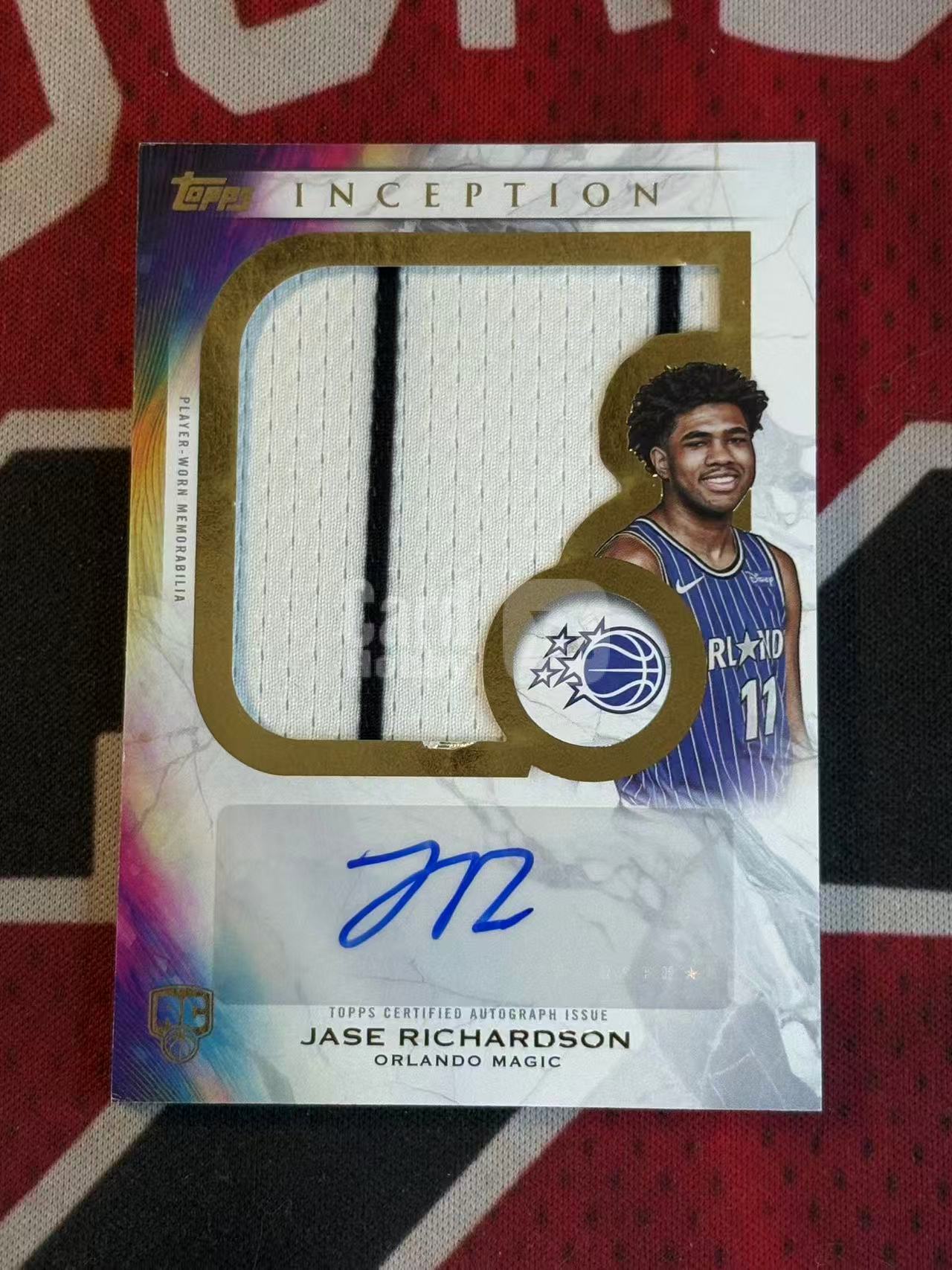 2025-26 TOPPS INCEPTION 盗梦空间 JASE RICHARDSON 魔术 新秀RC 小理查德森 杰斯理查德森 RJA 大窗新秀亲穿落场球衣物料切割卡 衣料实物卡【烂臭嘴拍卖】