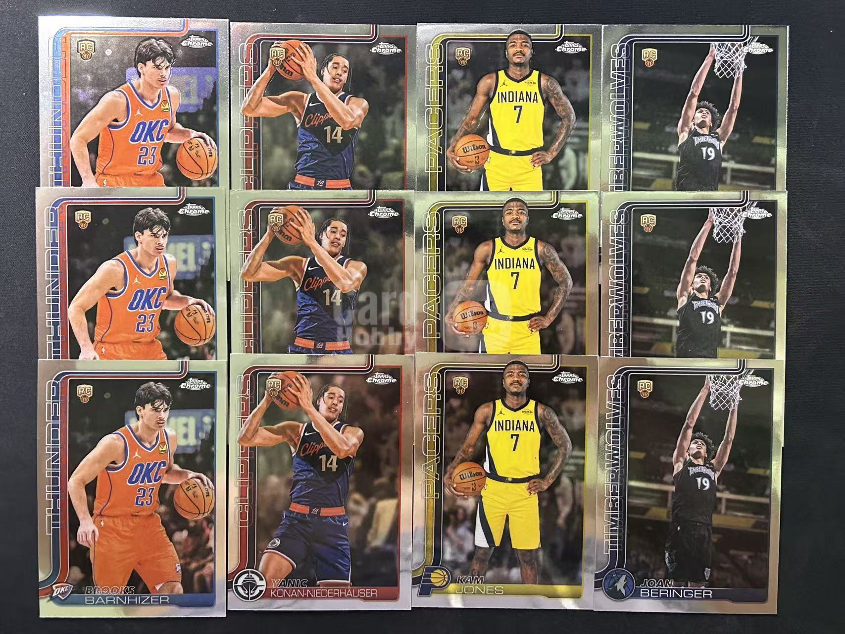 【阿泽代卖】2025-26 Topps Chrome Update Tcu 新秀 RC 巴恩海泽 尼德豪泽 卡姆琼斯 Base 贝林格 等 正base12张lot 选图巨帅 细节如图