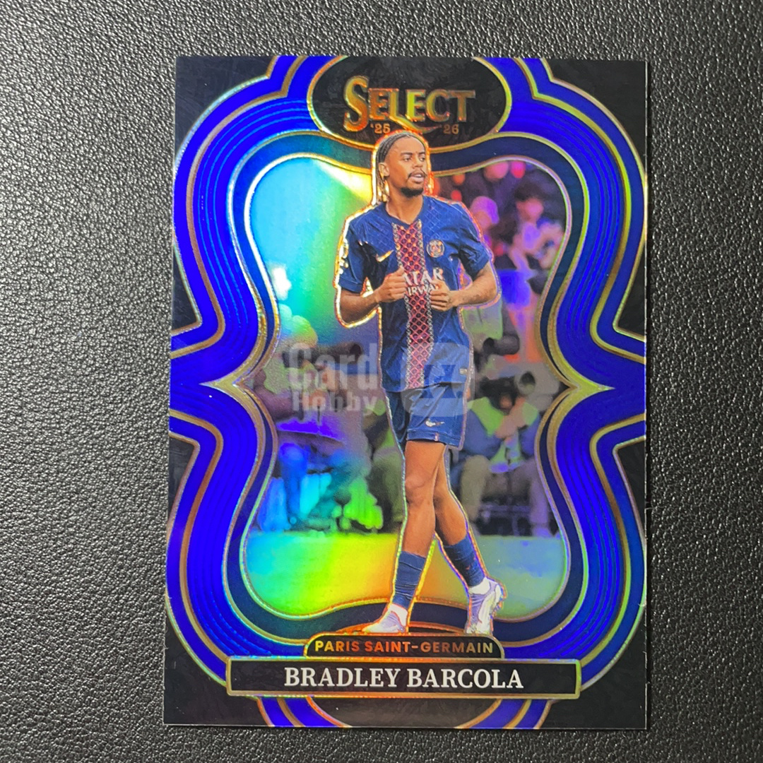 【鲨鱼代卖】2025-26 Panini Select Ligue 1 法甲se Bradley Barcola 巴尔科拉 法国 巴黎圣日耳曼 40编 低编 蓝折 折射 二级 背印-SY7353