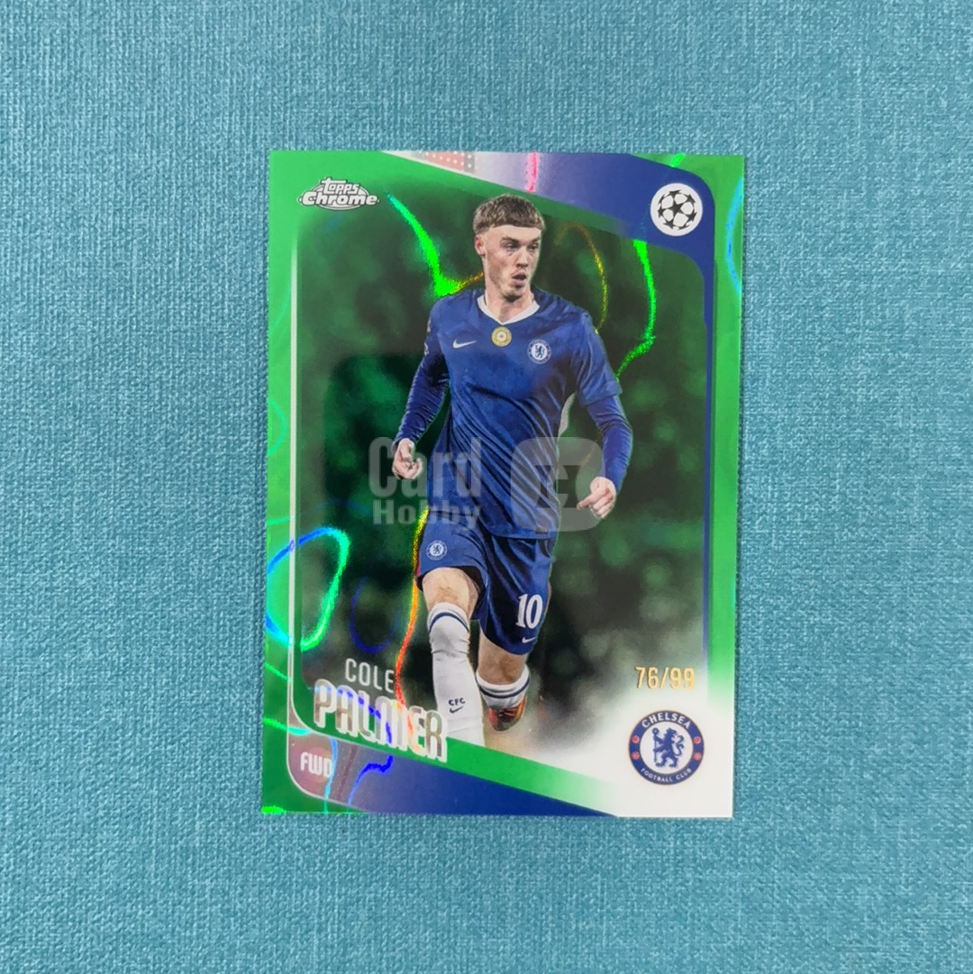 2025-26 Topps Chrome 欧战 Cole Palmer 帕尔默 76/99编 绿熔岩折 切尔西 卡品如图 BLG
