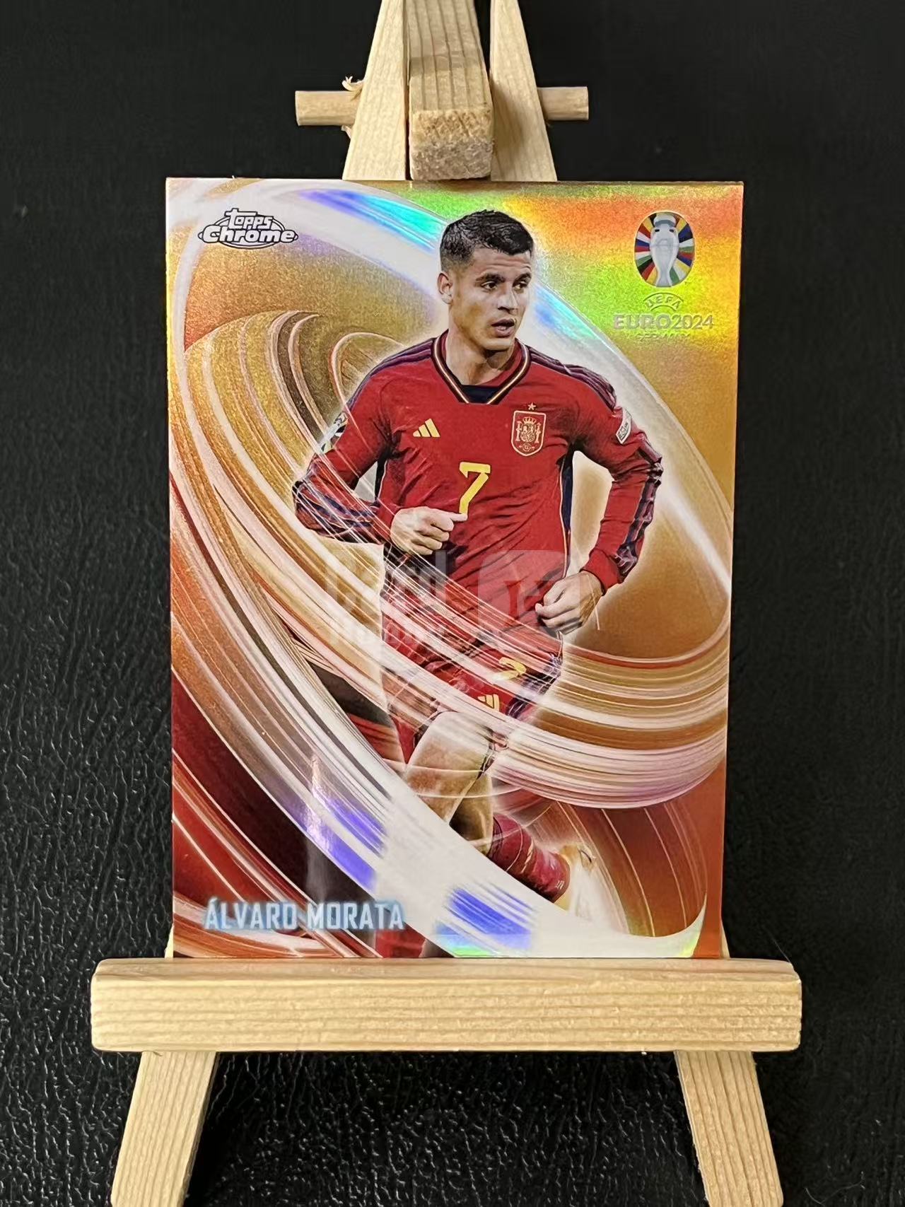 2024 Topps Chrome Alvaro Morata 莫拉塔 特卡 西班牙 银折 欧洲杯 实卡精美 卡品如图 LA-1