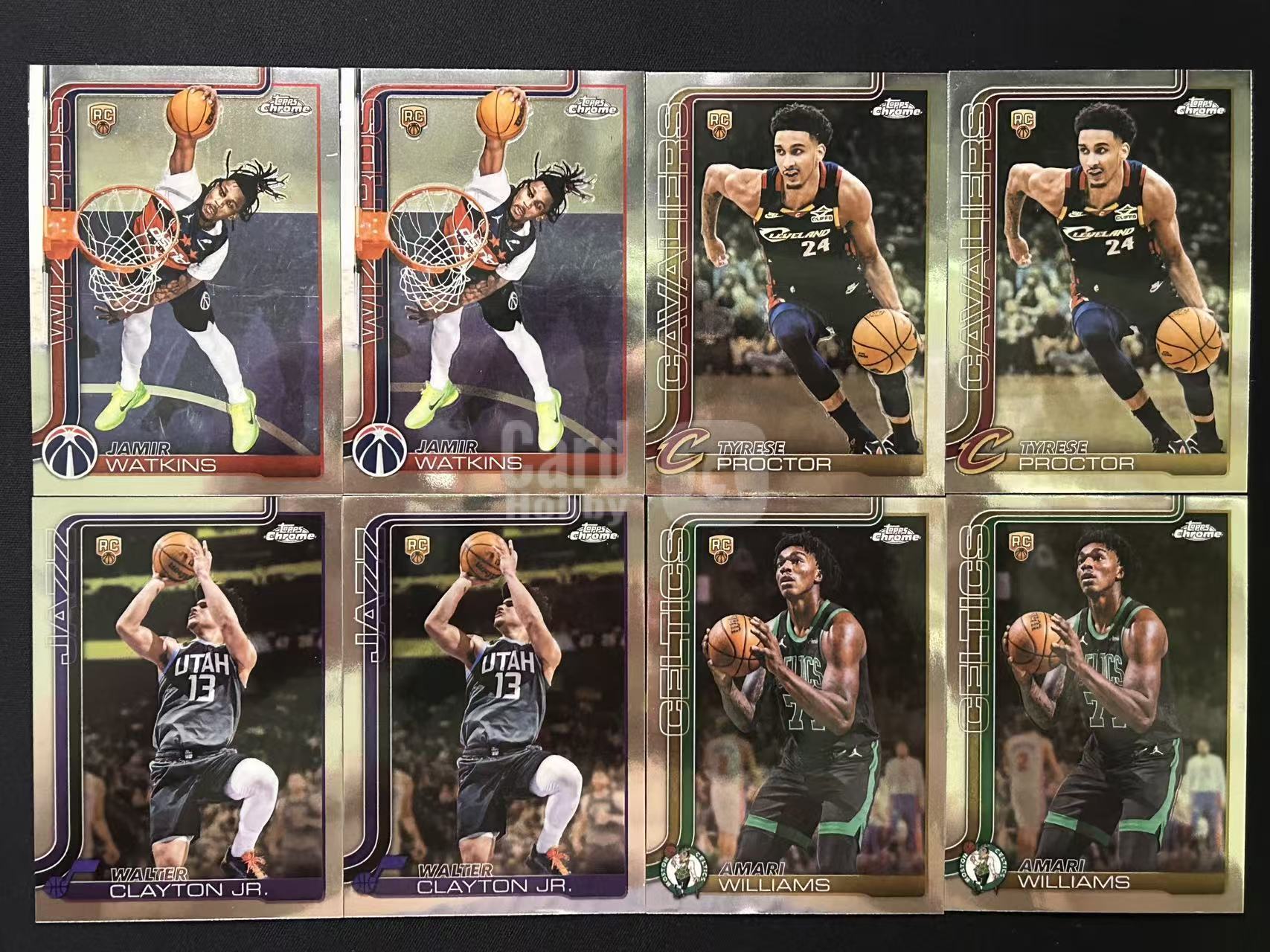 【阿泽代卖】2025-26 Topps Chrome Update Tcu 新秀 RC 沃特金斯 普罗克特 小克莱顿 阿玛里威廉姆斯 正base 8张lot 选图巨帅 细节如图