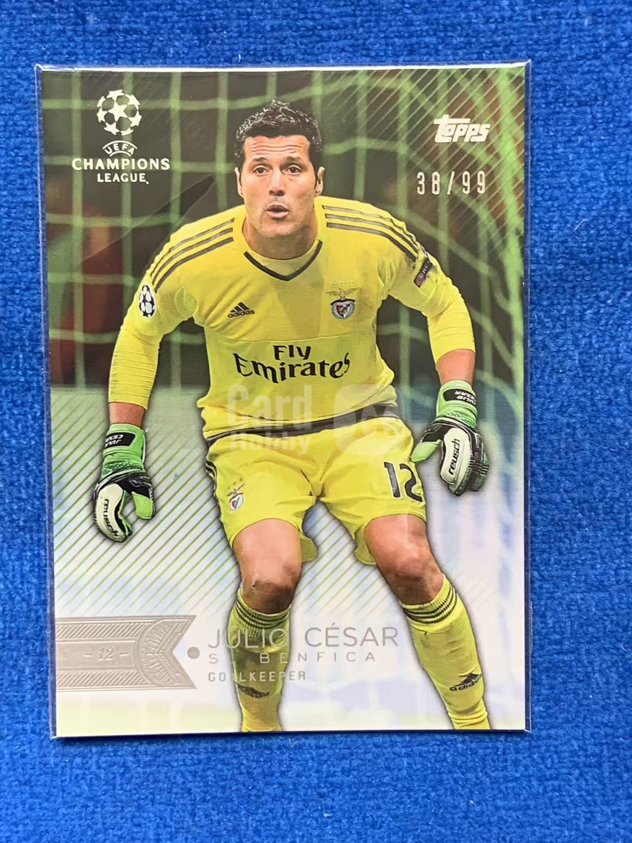 2016 Topps UEFA Champions League Julio Cesar 欧冠 99编绿折Green 本菲卡Benfica 塞萨尔 巴西国门Brazil 国际米兰Inter 五冠王主力