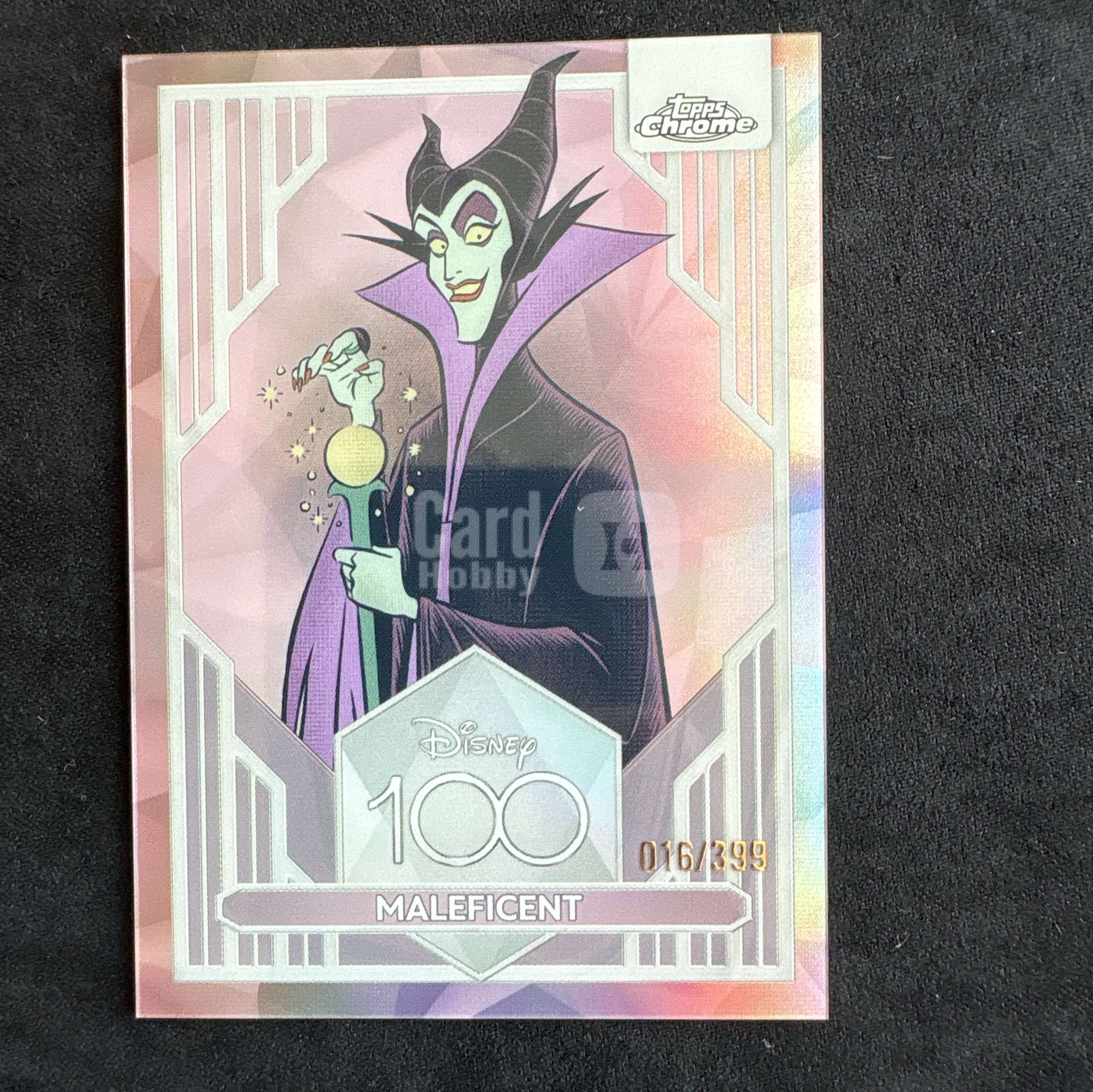 【十一拍卖】2023 Topps Chrome Disney Maleficent 迪士尼100周年TC 玛琳菲森 /399编 粉折 睡美人 元年 微瑕 只合当日运费