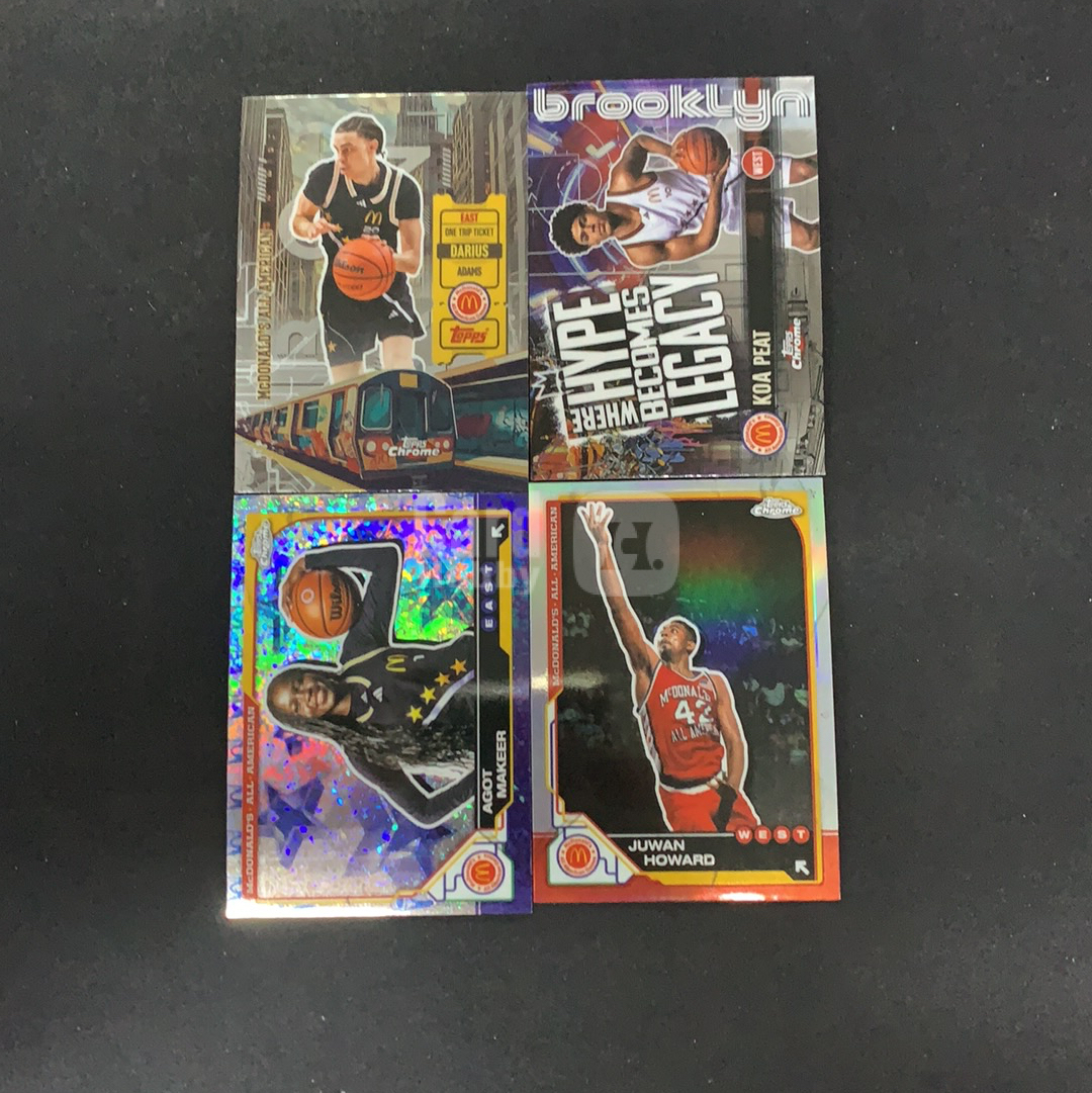 2025 Topps Chrome McDonald Koa peat 【SC拍卖】全美麦当劳 科阿皮特 亚当斯 马克尔 霍华德 特卡 折射 lot 收藏必备(贝卡)