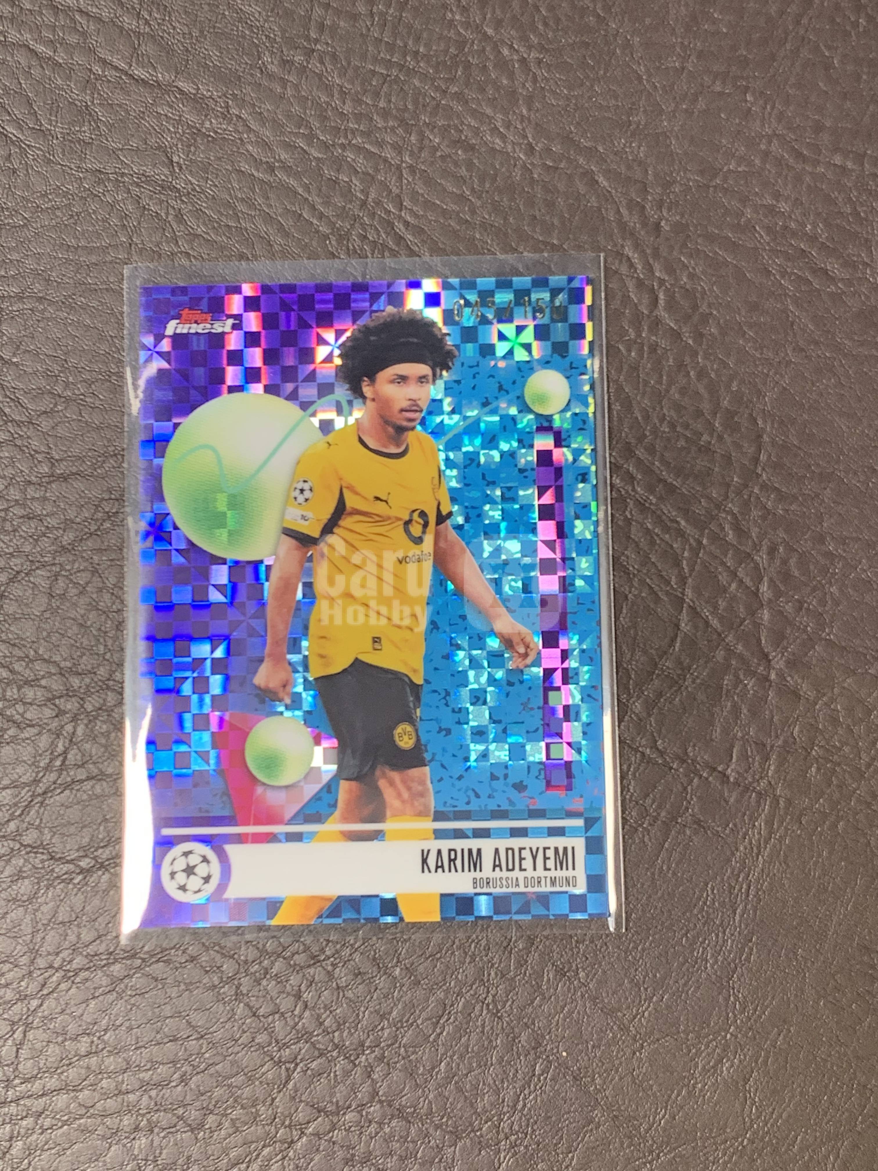 2026 Topps Finest Karim Adeyemi #18 欧冠 Base 阿德耶米 /150编 多特 蓝折 蓝棋盘