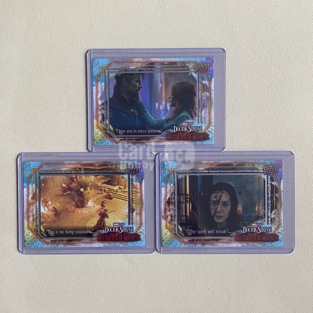 【弈卡代拍】2023 Upper Deck Marvel (MCU) 奇异博士2 疯狂多元宇宙 泼墨特卡 1/838编 3张首编 打包 品相如图 凑套必备 赵总