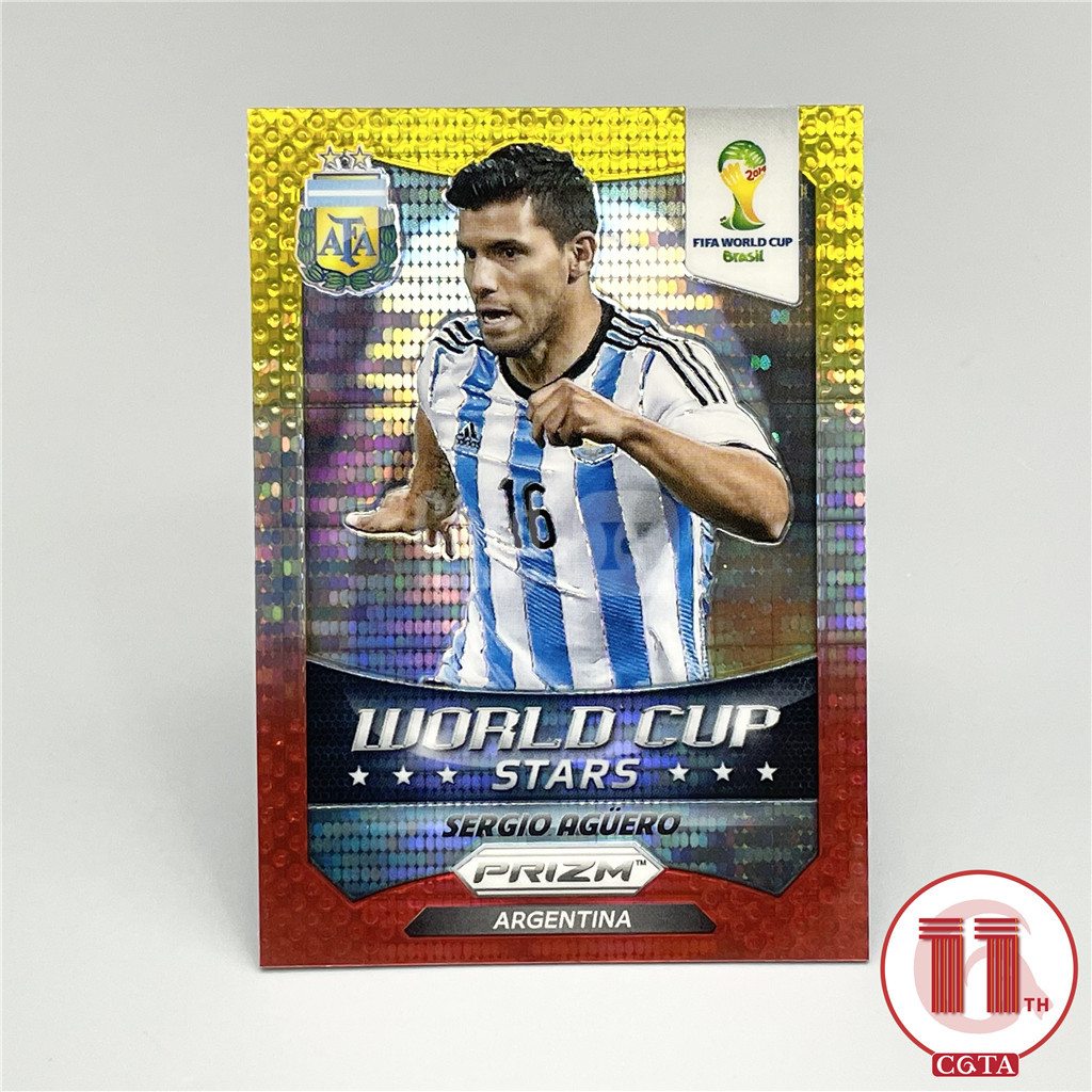 【CGTA】2014 Panini World Cup Prizm 世界杯 元年 阿根廷 阿圭罗 阿奎罗 金白红 三色折 Stars 明星特卡 边角如图 曼城 马竞 巴萨 Sergio Agüero 越秀山2675422 #ATM#