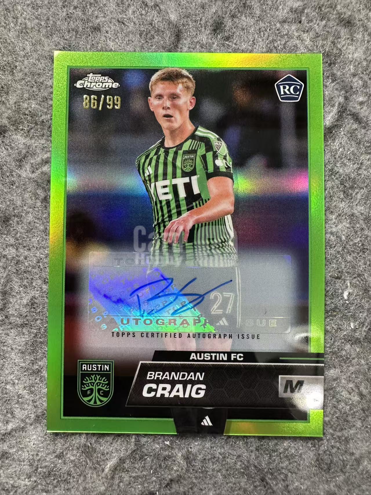 2023 Topps Chrome Brandan Craig RC MLS美职联 86/99编 超低编 费城联合 美国 Brandan Craig 克雷格 RC新秀 签字 绿折 折射 专收必备