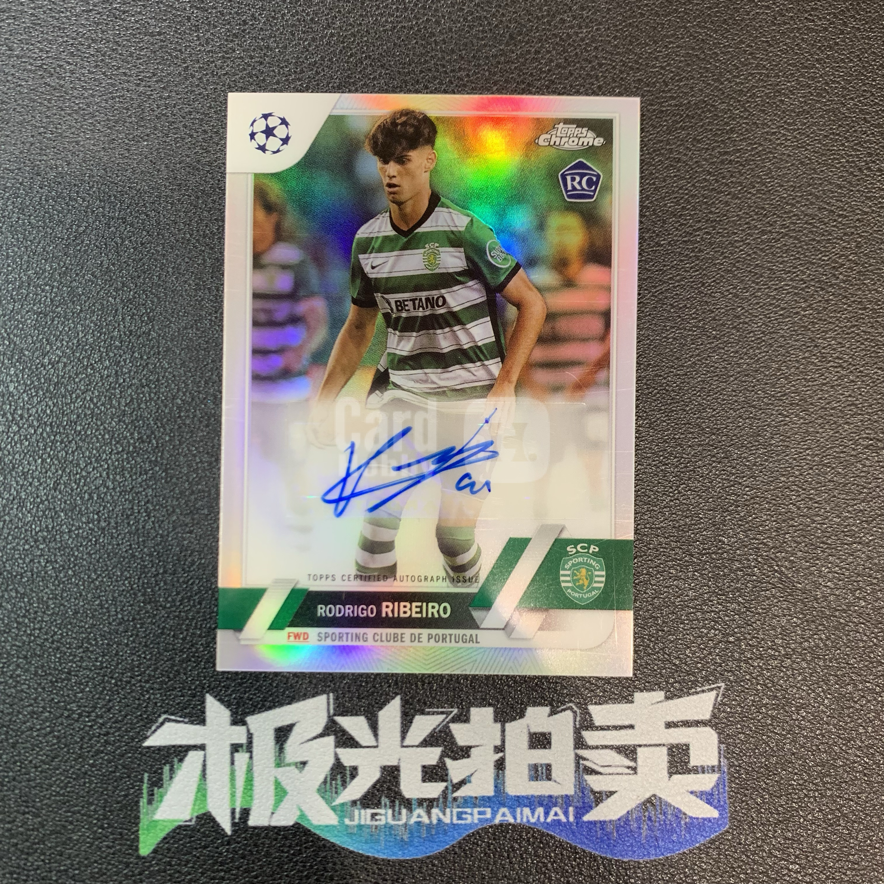 2023 Topps Chrome Rodrigo Ribeiro RC 欧战TC 罗德里戈 里贝罗 银折 折射 签字 葡萄牙体育 新秀年 瑕疵如图 收藏必备#3 t WG139