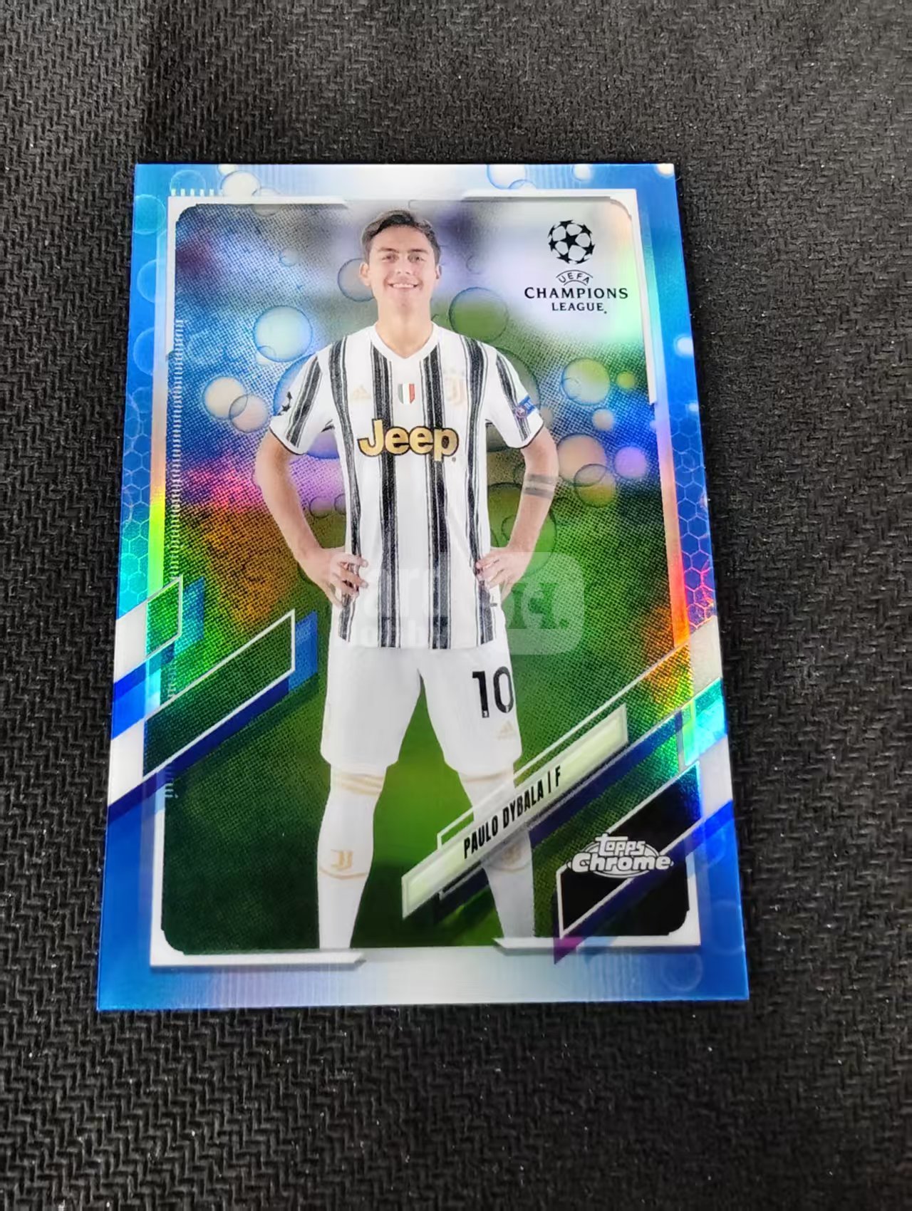 【可合并,不累计】2021 Topps Chrome Paulo Dybala TC 欧冠 尤文图斯 迪巴拉 蓝泡泡折 划痕 边角瑕疵 #47