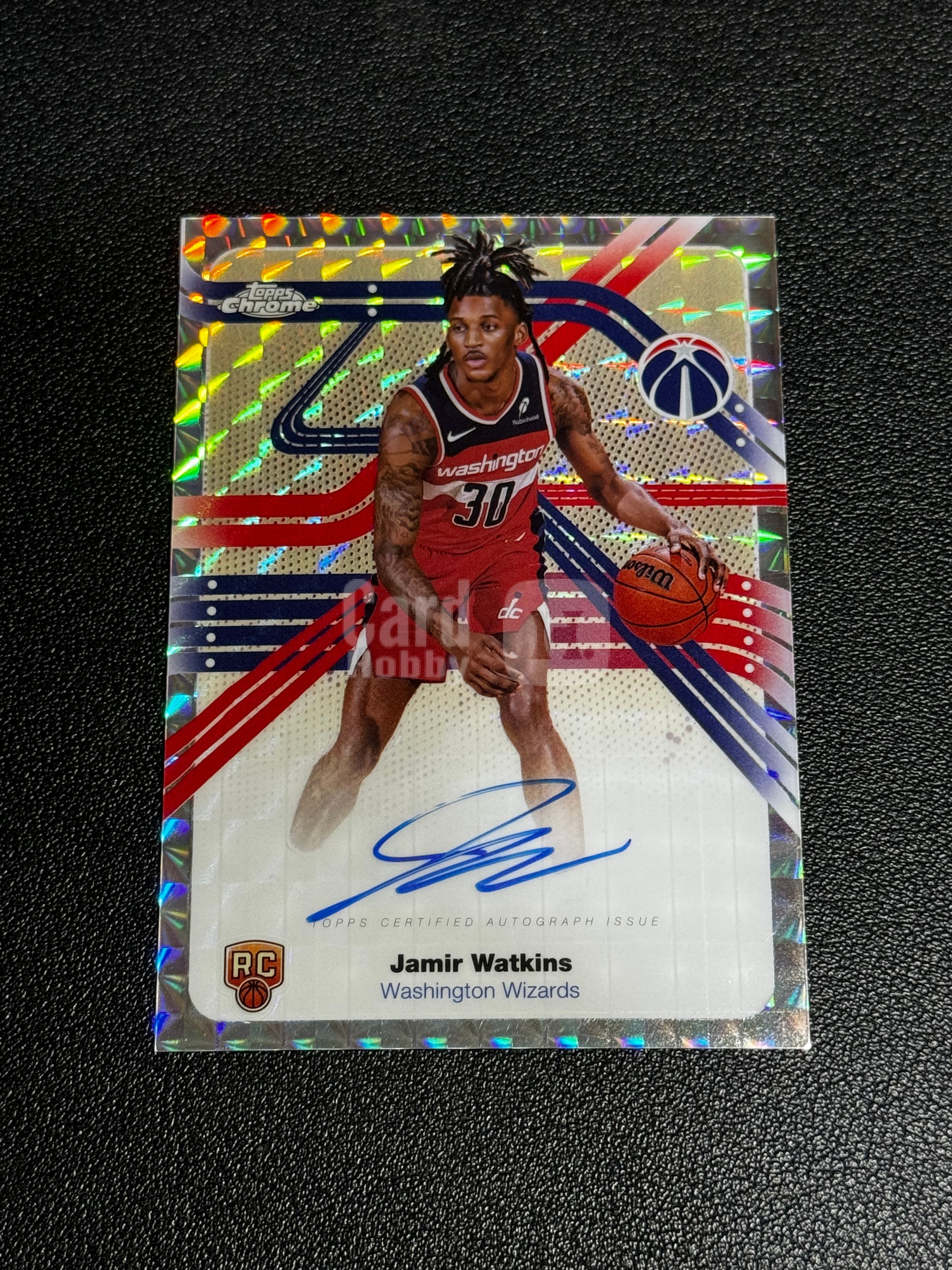 2025-26 Topps Chrome Jamir Watkins 篮球 奇才 贾米尔 沃特金斯 几何折 马赛克折 签字 Auto 卡签 新秀 RC LQ 老王代理拍卖